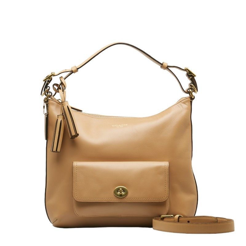 image of Coach Courtney Legacy Leather Hobo Bag in Brown, Women's