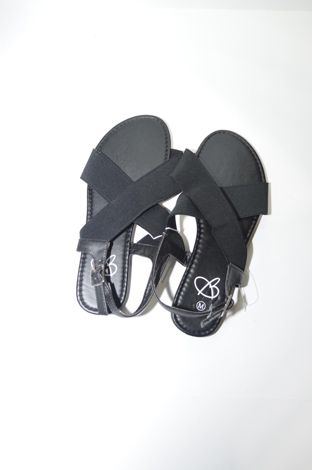Designer Black Strappy Elastic Sandals, M - Stylish & Comfortable Size ONE SIZE - 2 Thumbnail