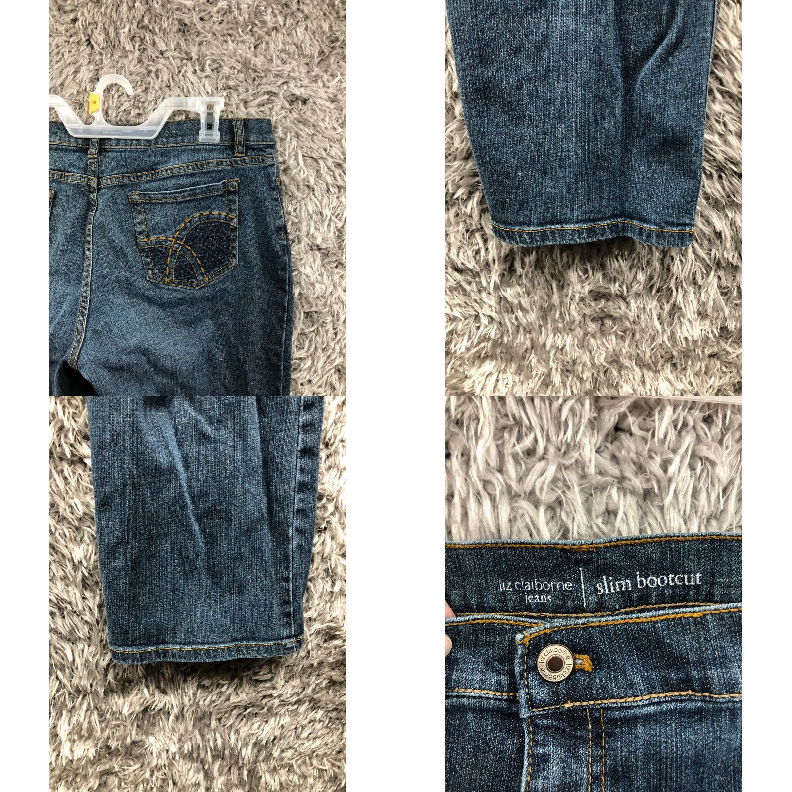 Liz Claiborne Liz Claiborne Jeans Size 16 Womens Mid Rise Dark Wash Blue Denim Slim Bootcut Size 38" / US 16 / IT 52 - 8 Thumbnail
