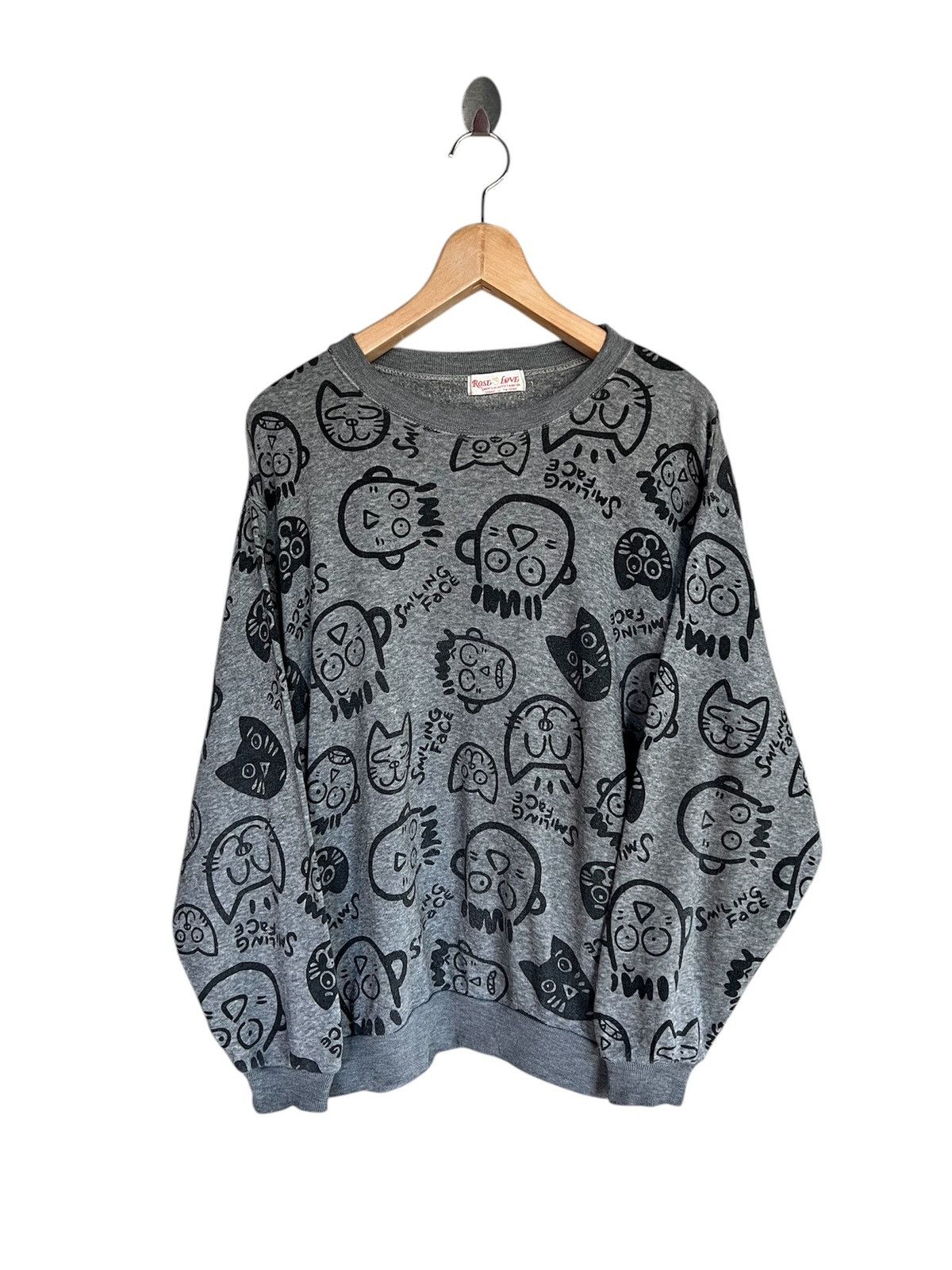 Vintage Vintage Smiling Face Overprint Sweatshirt Size M / US 6-8 / IT 42-44 - 1 Thumbnail