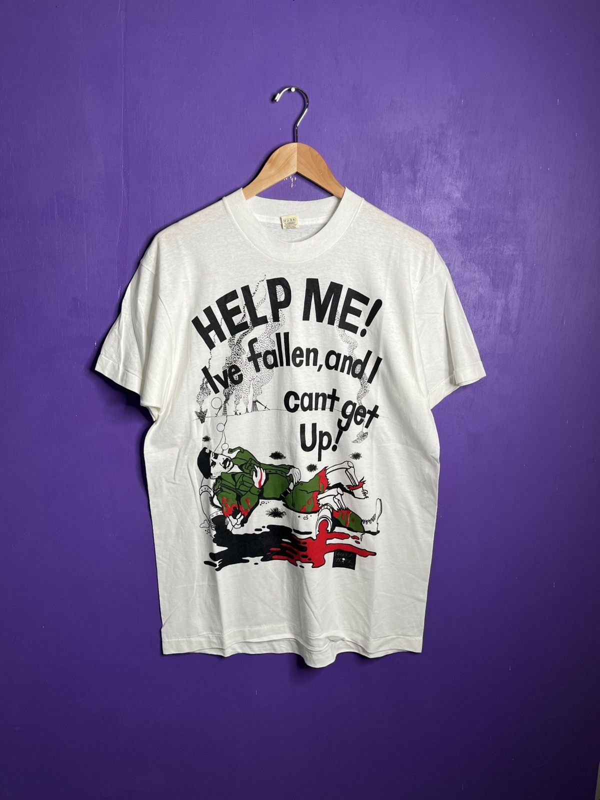Fashion Victim × Vintage Vintage 1991 Fashion victim Sadam Hussein help me t-shirt Size US L / EU 52-54 / 3 - 1 Thumbnail