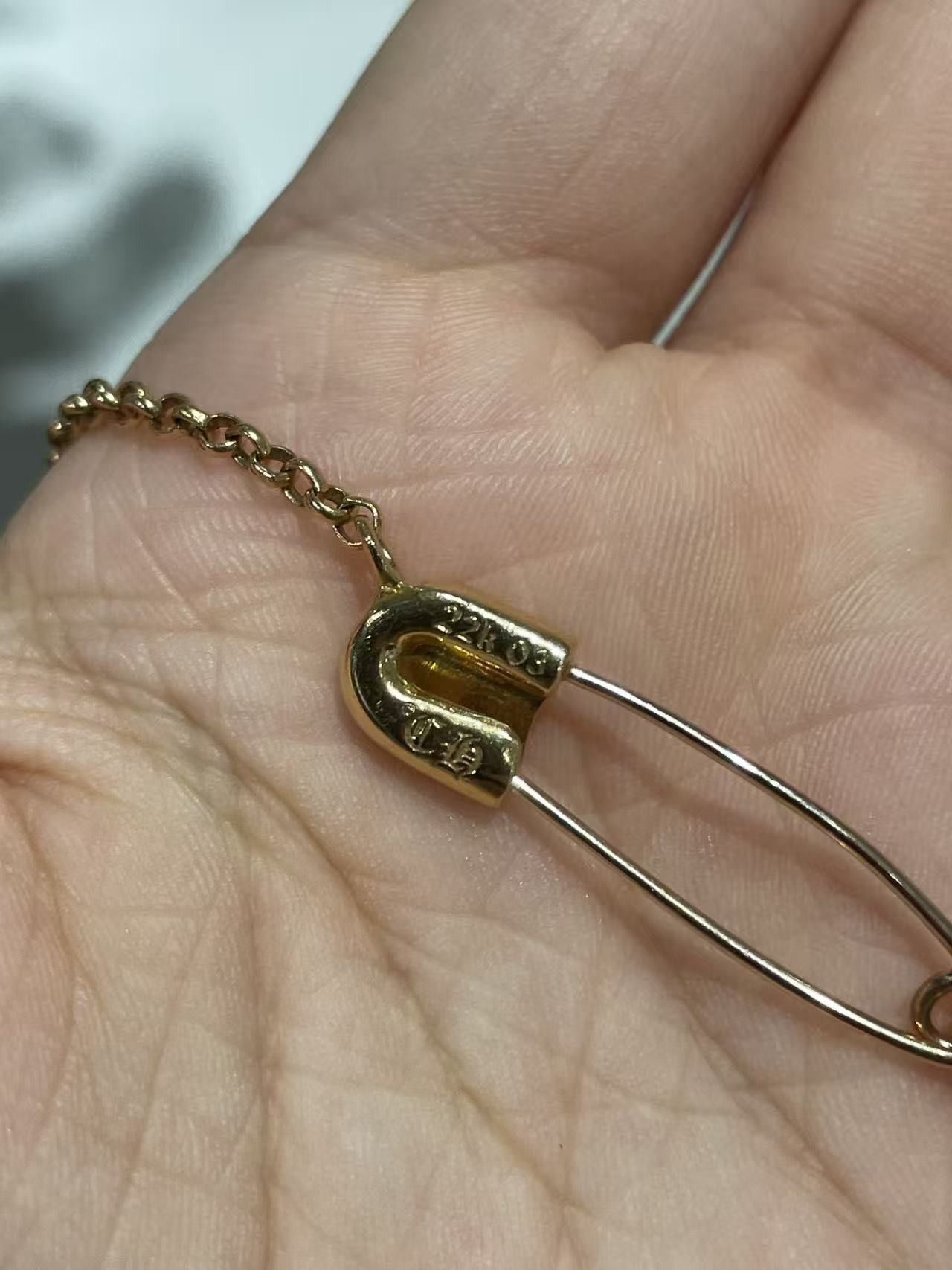 Chrome Hearts Chrome Hearts 22K Gold Safety Pin Necklace Size ONE SIZE - 5 Thumbnail