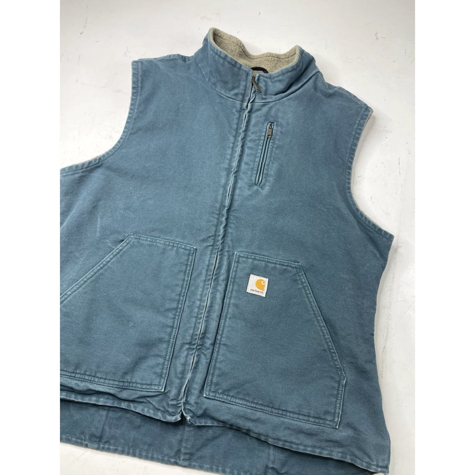 Carhartt Carhartt Vest Womens WV001 DTL Sherpa Lined Teal Blue Canvas Size XL Vintage Y2K Size XL / US 12-14 / IT 48-50 - 2 Thumbnail