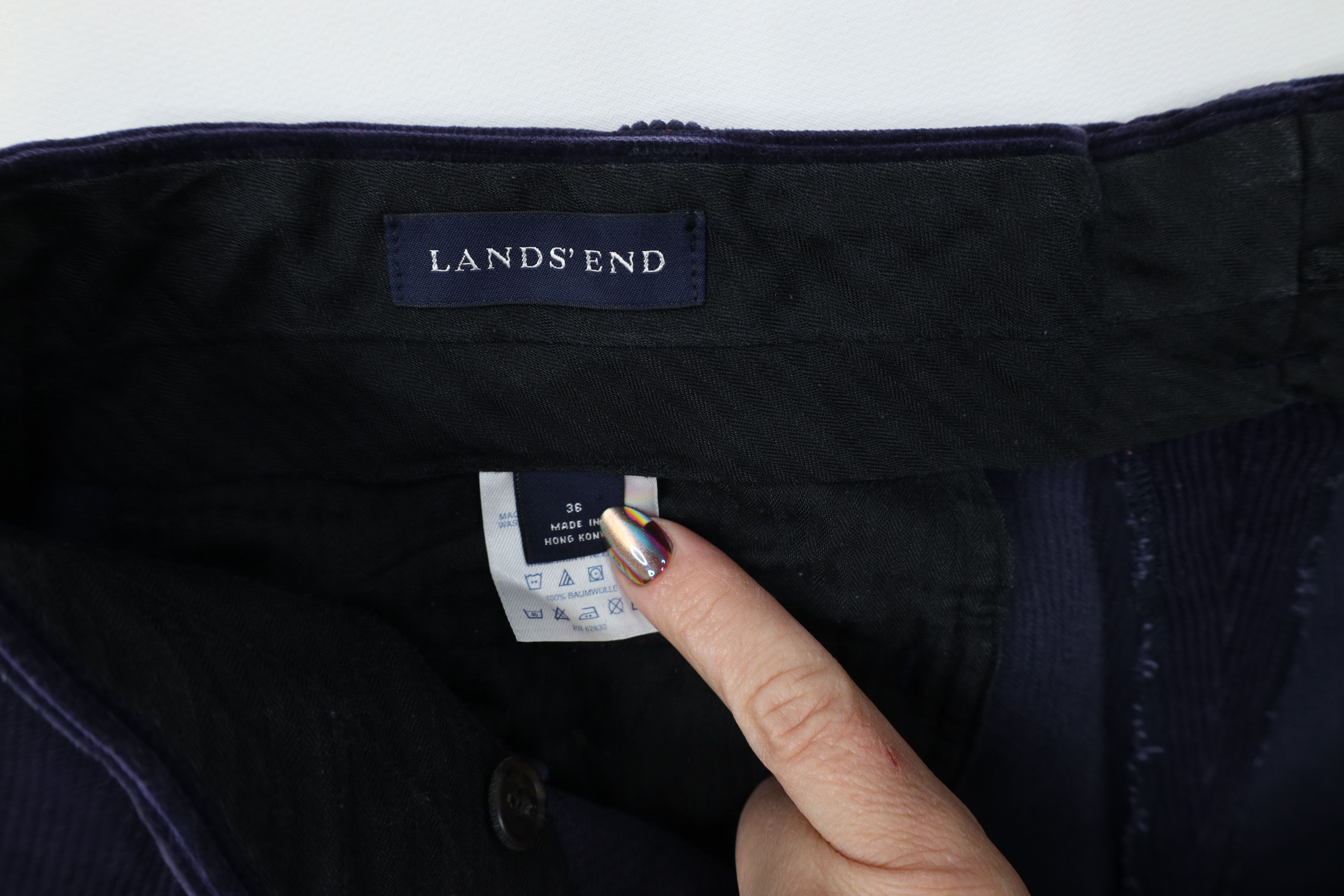 Lands' End Vintage 90s Lands End Heavy Wide Leg Corduroy Chino Pants Size US 36 / EU 52 - 7 Thumbnail