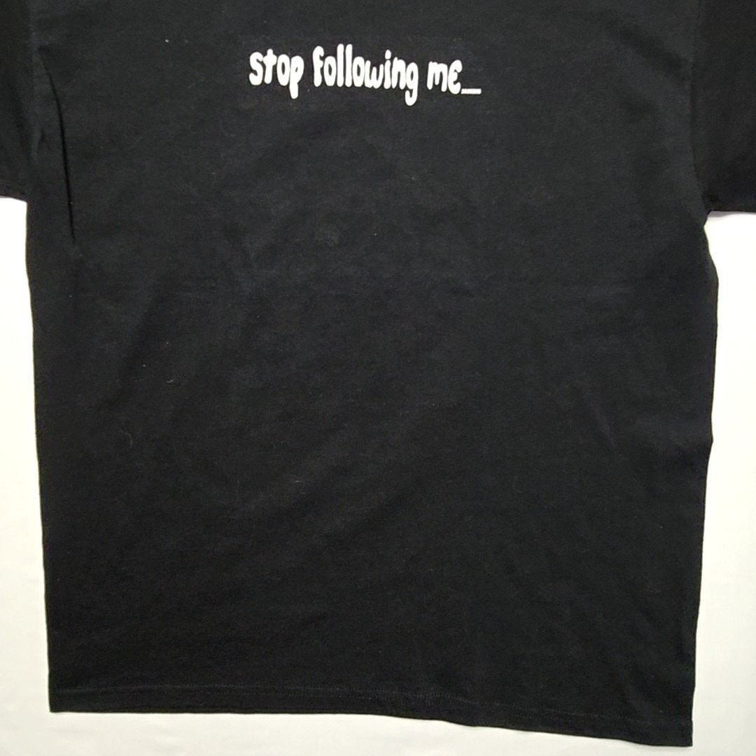 Gildan Y2K Funny Edgy Shirt Stop Following Me Graphic Black L Shirt Size US L / EU 52-54 / 3 - 2 Thumbnail