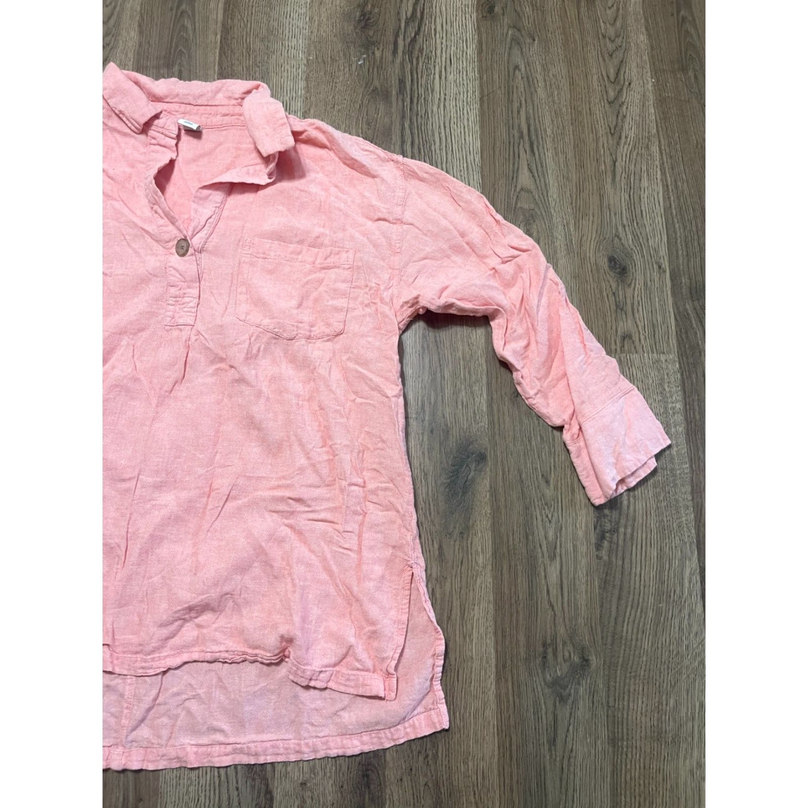 Old Navy Old Navy Blouse Women’s Size L Pink 3/4 Sleeve V-Neck Casual Modern Regular Size L / US 10 / IT 46 - 4 Thumbnail