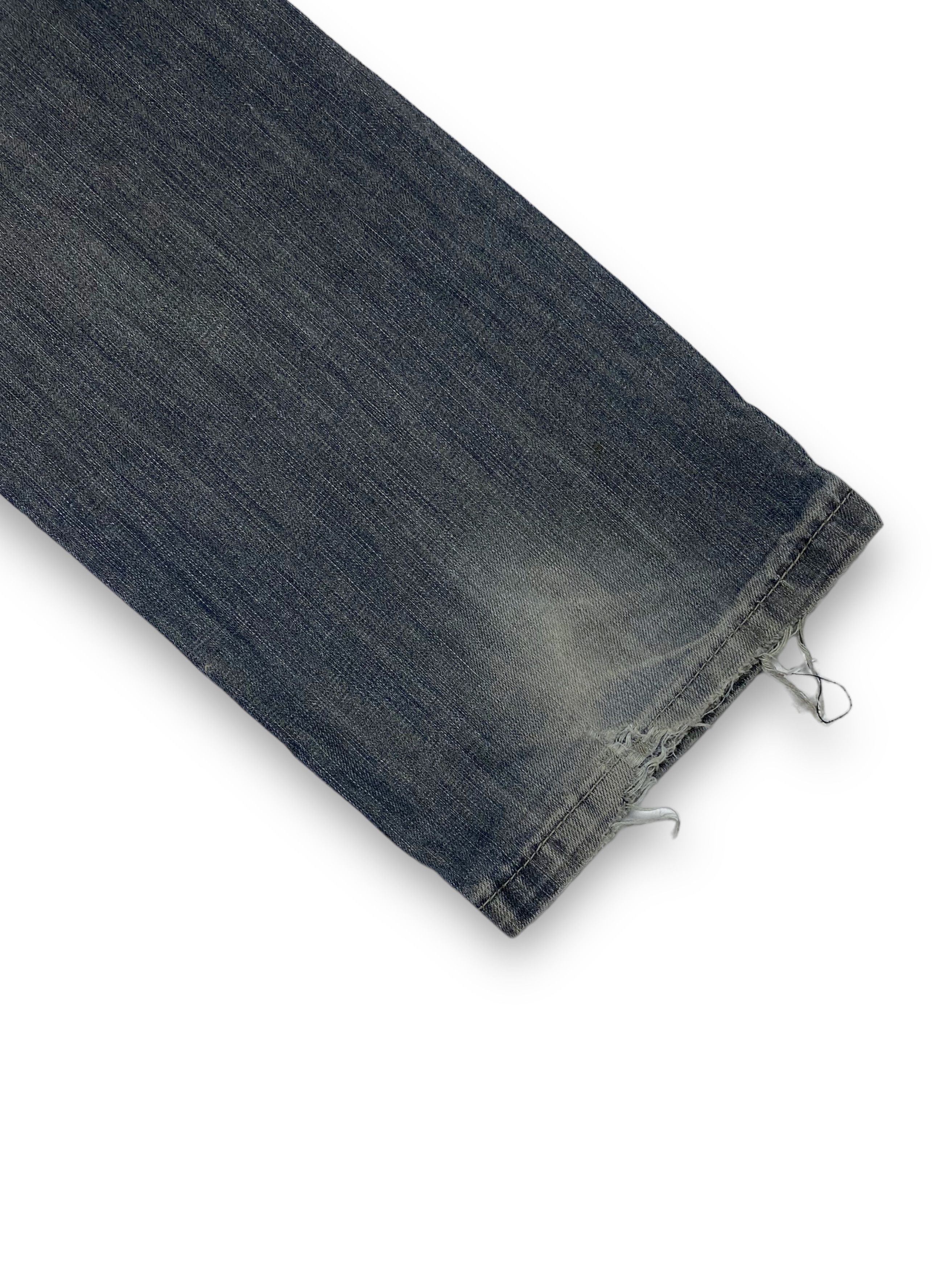 Lambretta Vintage LAMBRETTA Grey Washed Bootcut Distressed Jeans M753 Size US 34 / EU 50 - 17 Thumbnail
