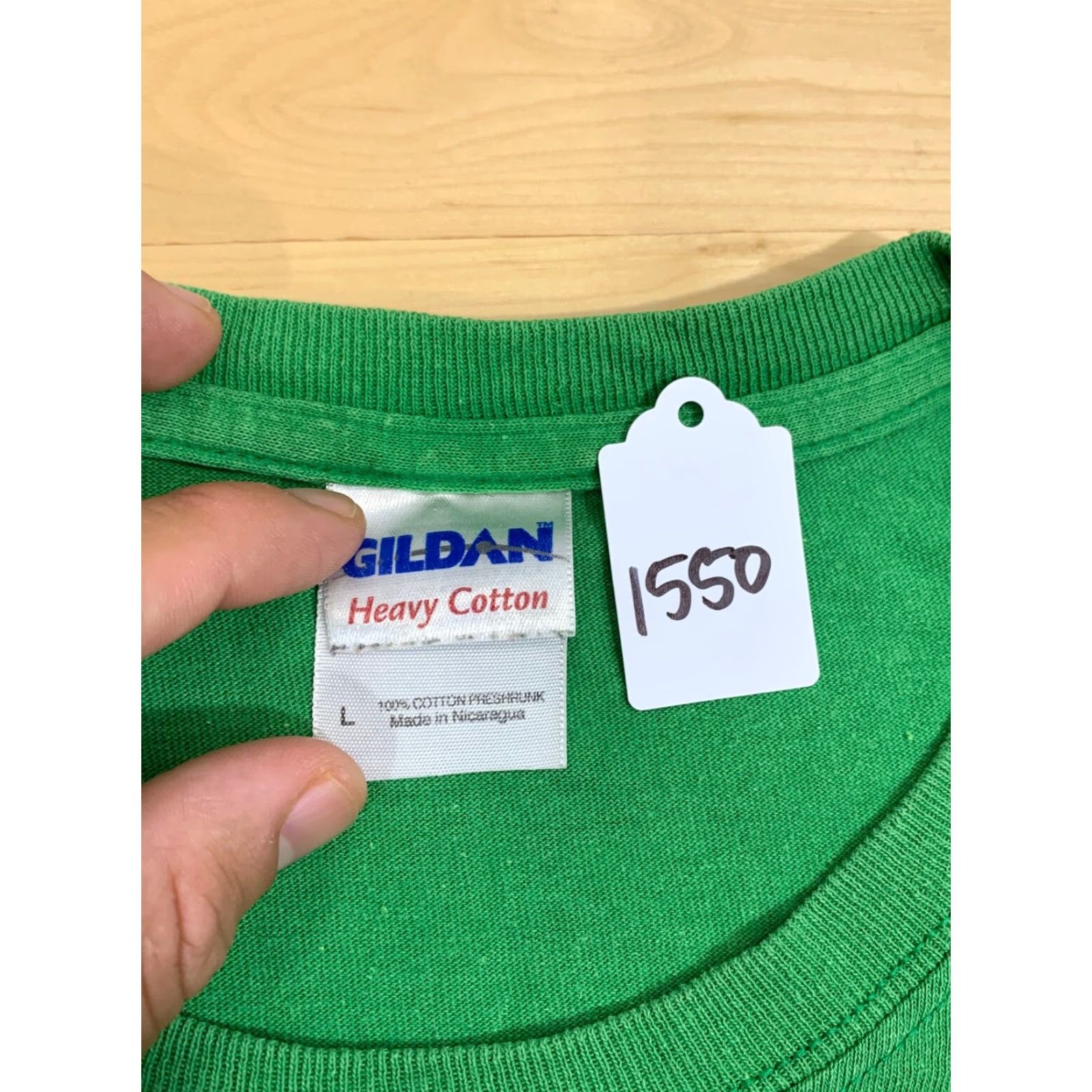 Gildan Gildan Shirt | T-Shirt | Green | Size L | Short Sleeve | Crew Neck | Cotton | Logo | Regular Fit | Animals Safari Theme | Men Size US L / EU 52-54 / 3 - 6 Thumbnail