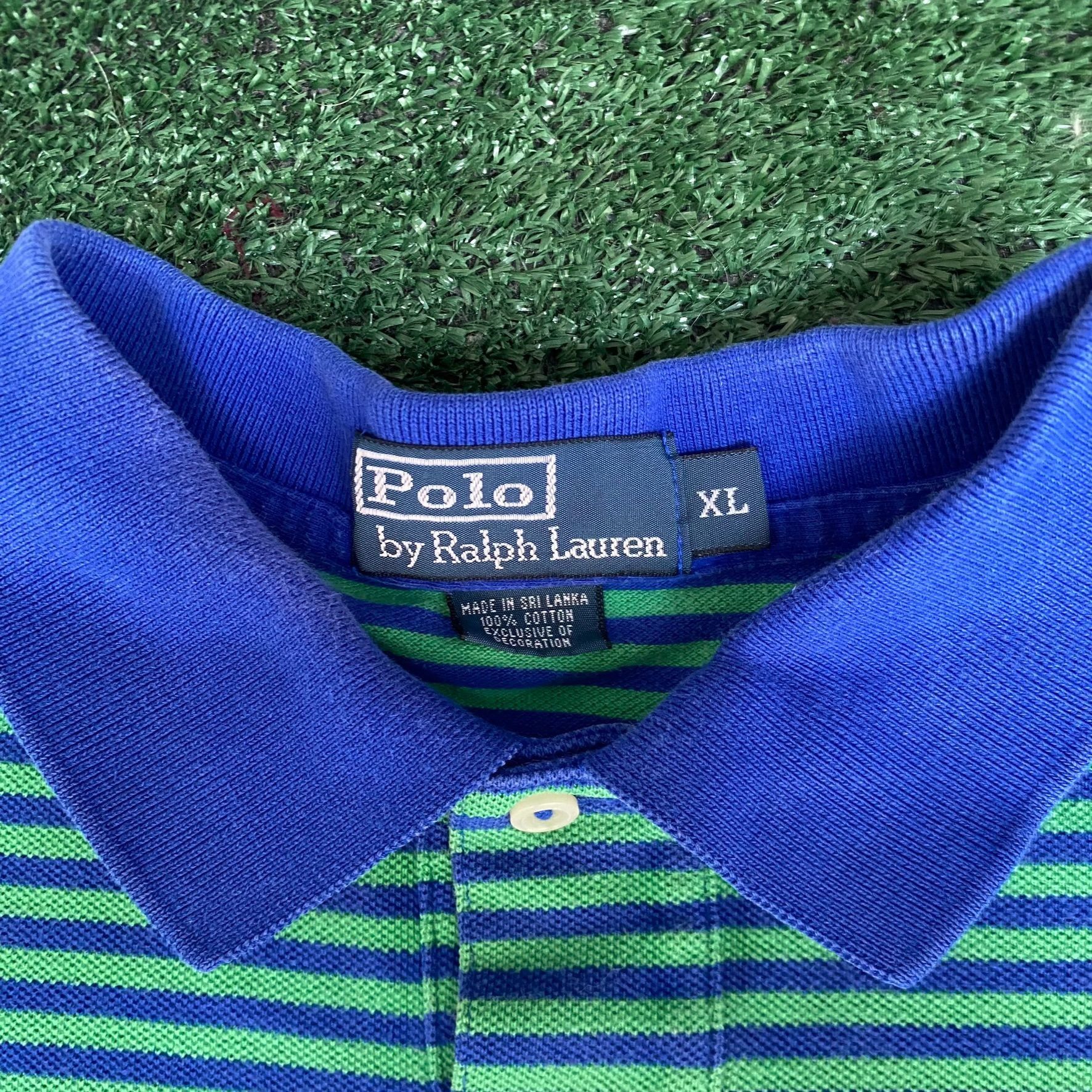 Polo Ralph Lauren Vintage Y2K Ralph Lauren Shirt Striped Logo Polo Shirt Size US XL / EU 56 / 4 - 4 Thumbnail
