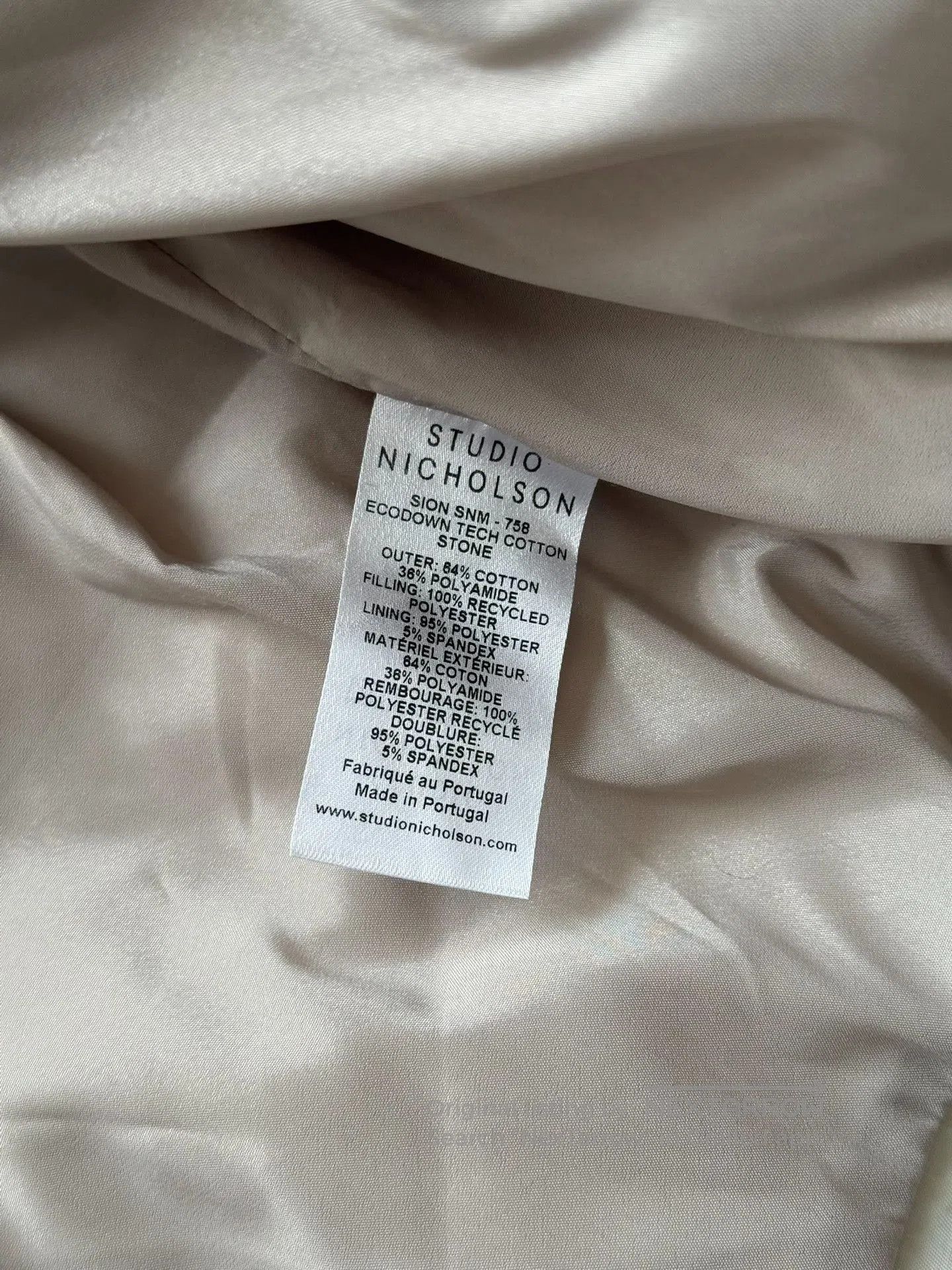 Studio Nicholson Studio Nicholson Beige Padded Jacket L. Size US L / EU 52-54 / 3 - 4 Thumbnail