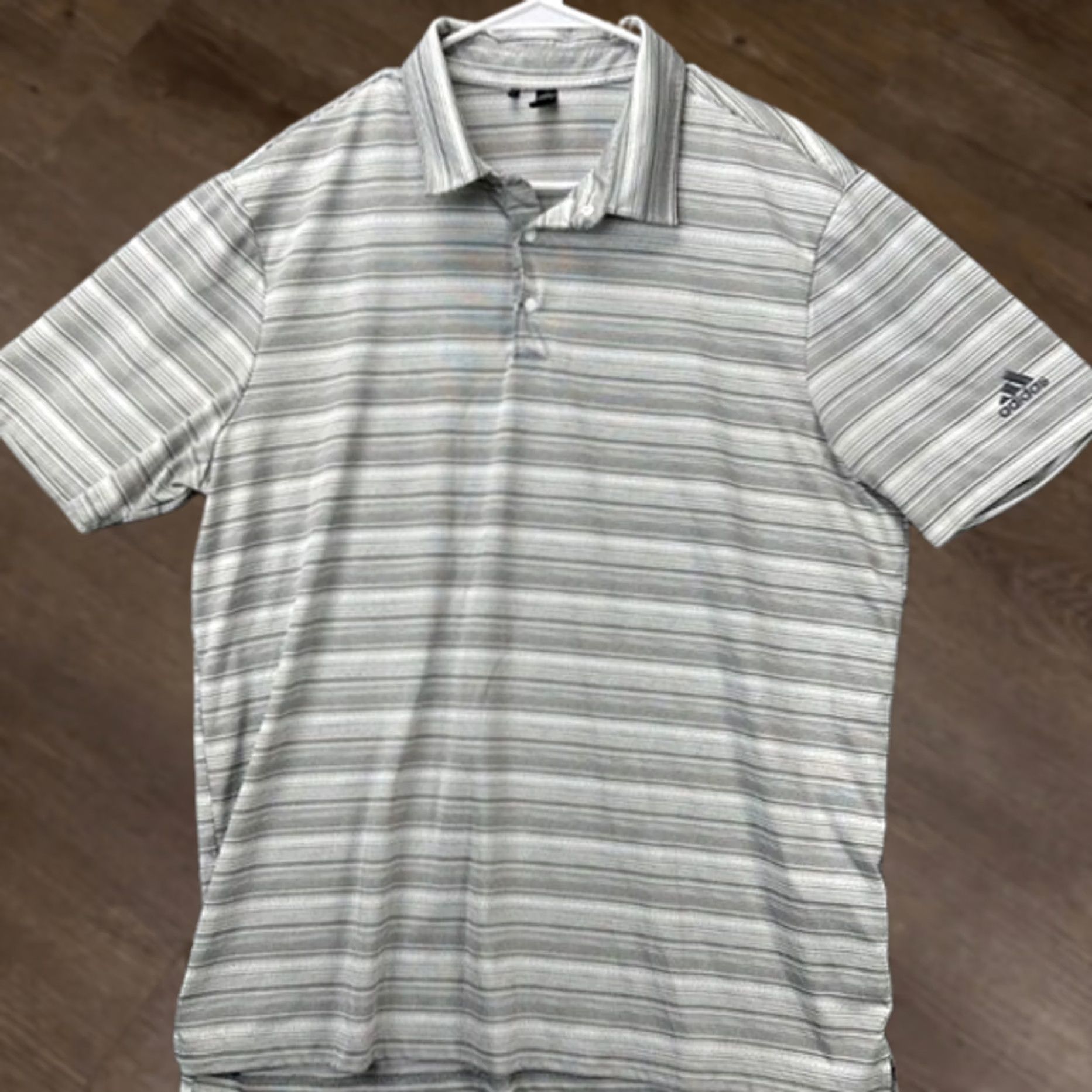 Adidas Adidas PrimeGreen Polo Shirt Men XL Grey Balanced Stripes Golf Rugby Size US XL / EU 56 / 4 - 1 Thumbnail