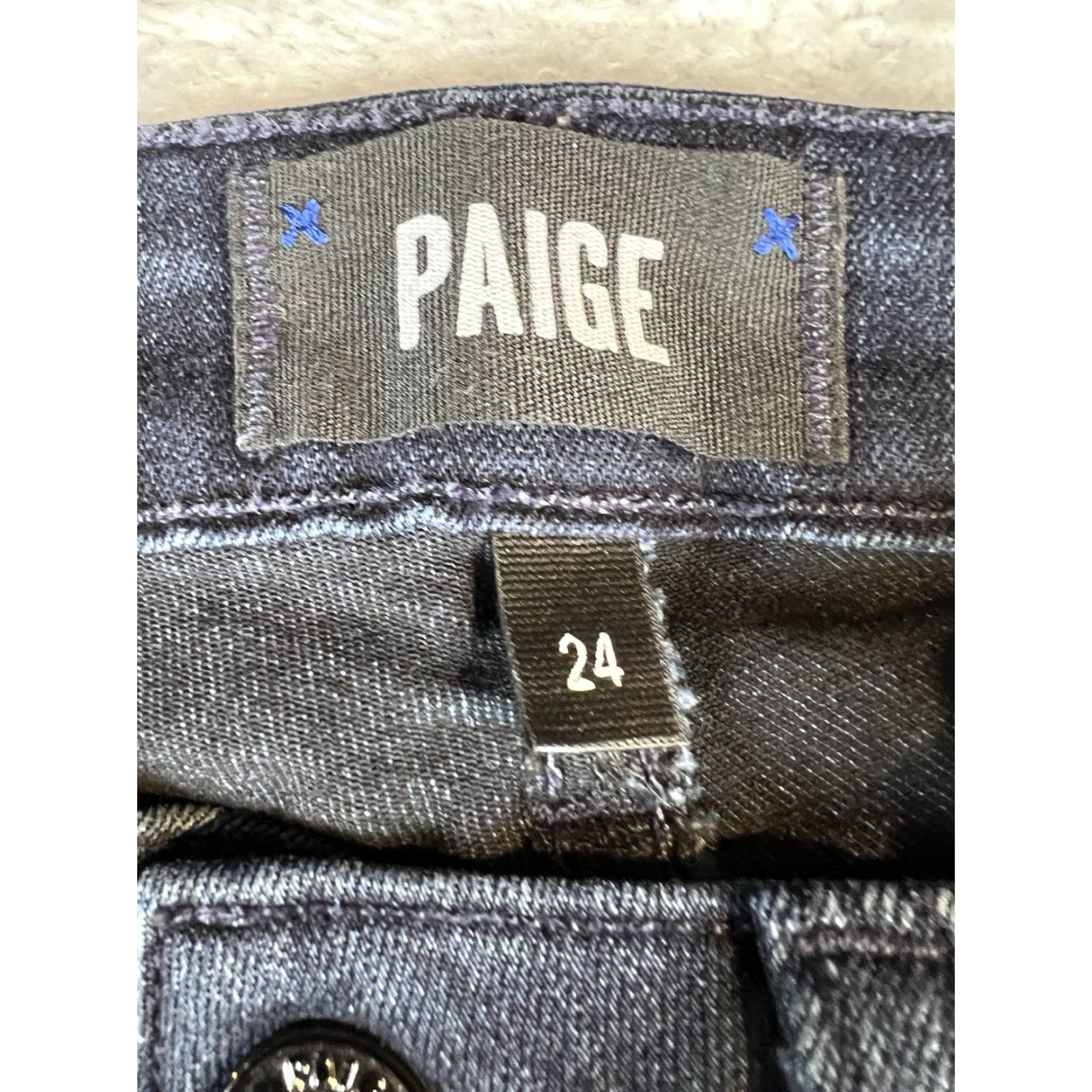 Paige VINTAGE Paige Margot Ankle jeans Womens 24 Blue stretch denim Skinny Dark Wash Denim Size 42" / US 20 - 7 Thumbnail