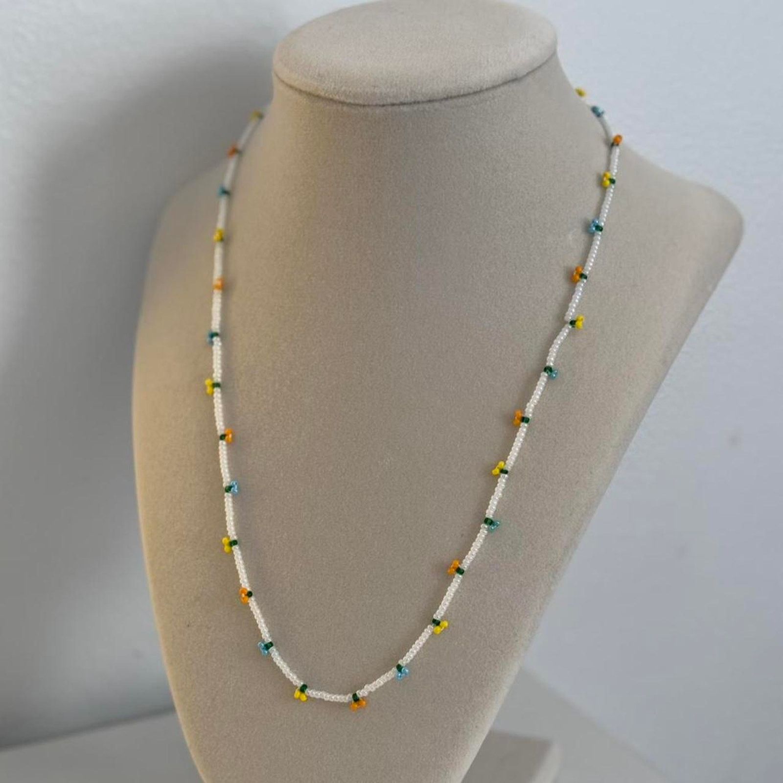 Other White Beaded Necklace Multi Color Handmade Unique Jewelry Size ONE SIZE - 3 Thumbnail
