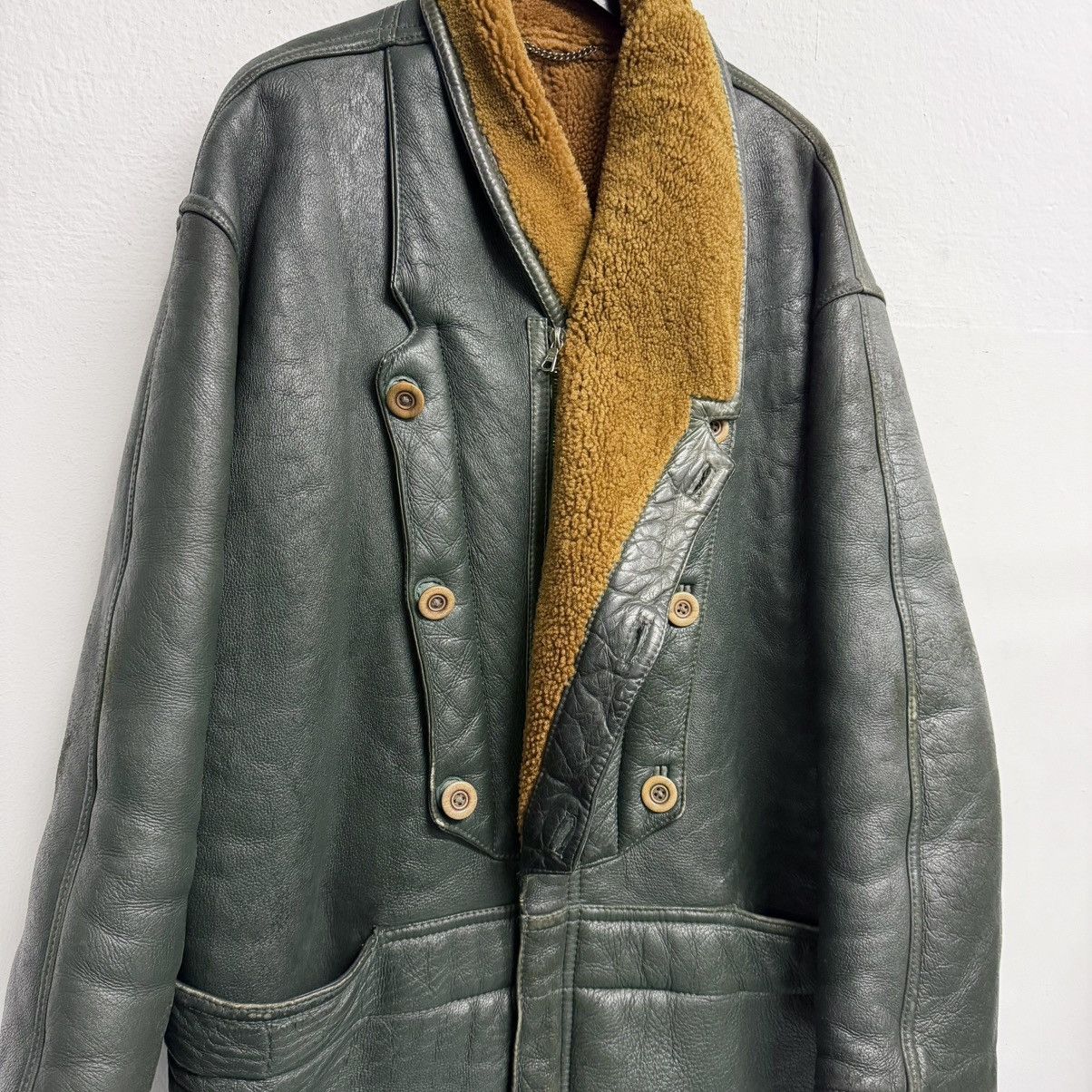 Marithe + Francois Girbaud MARITHÉ FRANÇOIS GIRBAUD 1980s Shearling Leather Jacket Size US XL / EU 56 / 4 - 4 Thumbnail