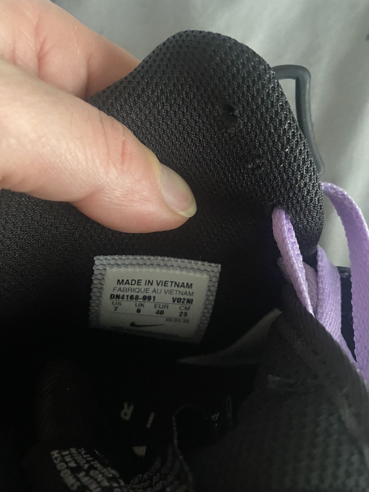 Nike Nike Air Force 1 Black & Purple suede custom Size US 7 / EU 40 - 8 Thumbnail