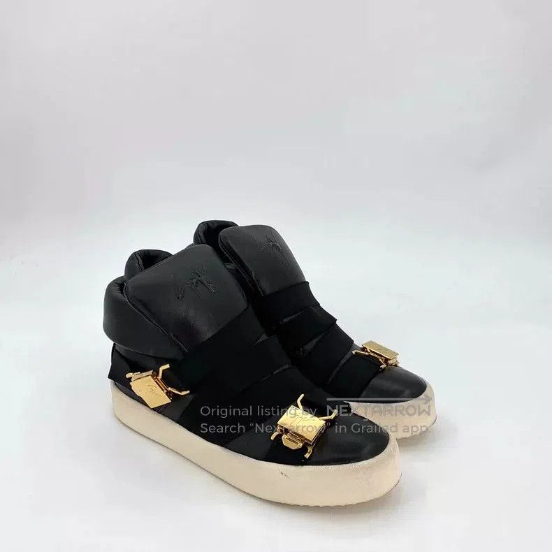 Giuseppe Zanotti Giuseppe Zanotti Black Leather Sneakers with Buckles. Size US 5.5 / EU 38 - 2 Thumbnail