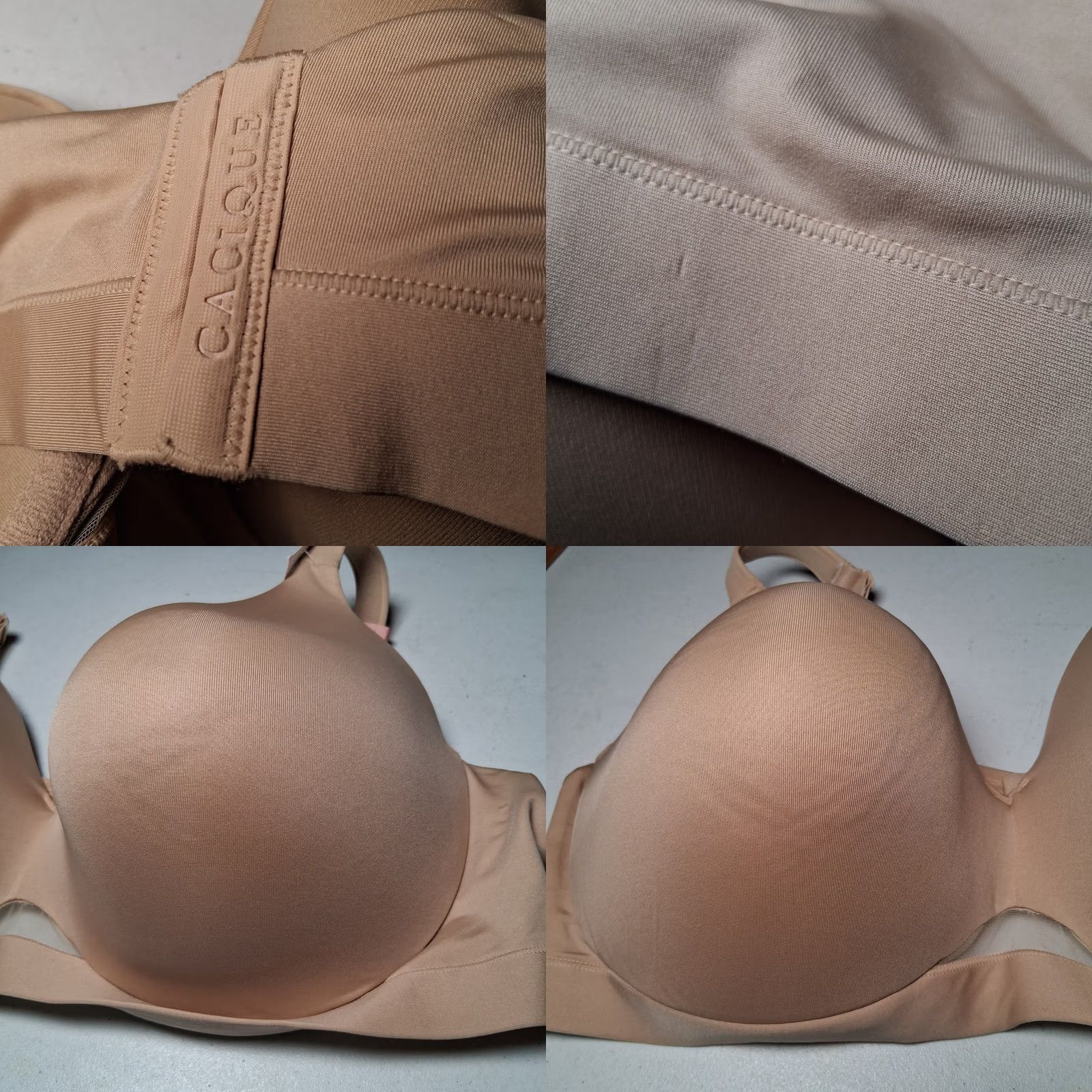 Vintage Cacique Bra 50DDD Full Coverage Padded Underwire Comfort Bliss Beige Tan NEW Women's Size ONE SIZE - 9 Thumbnail