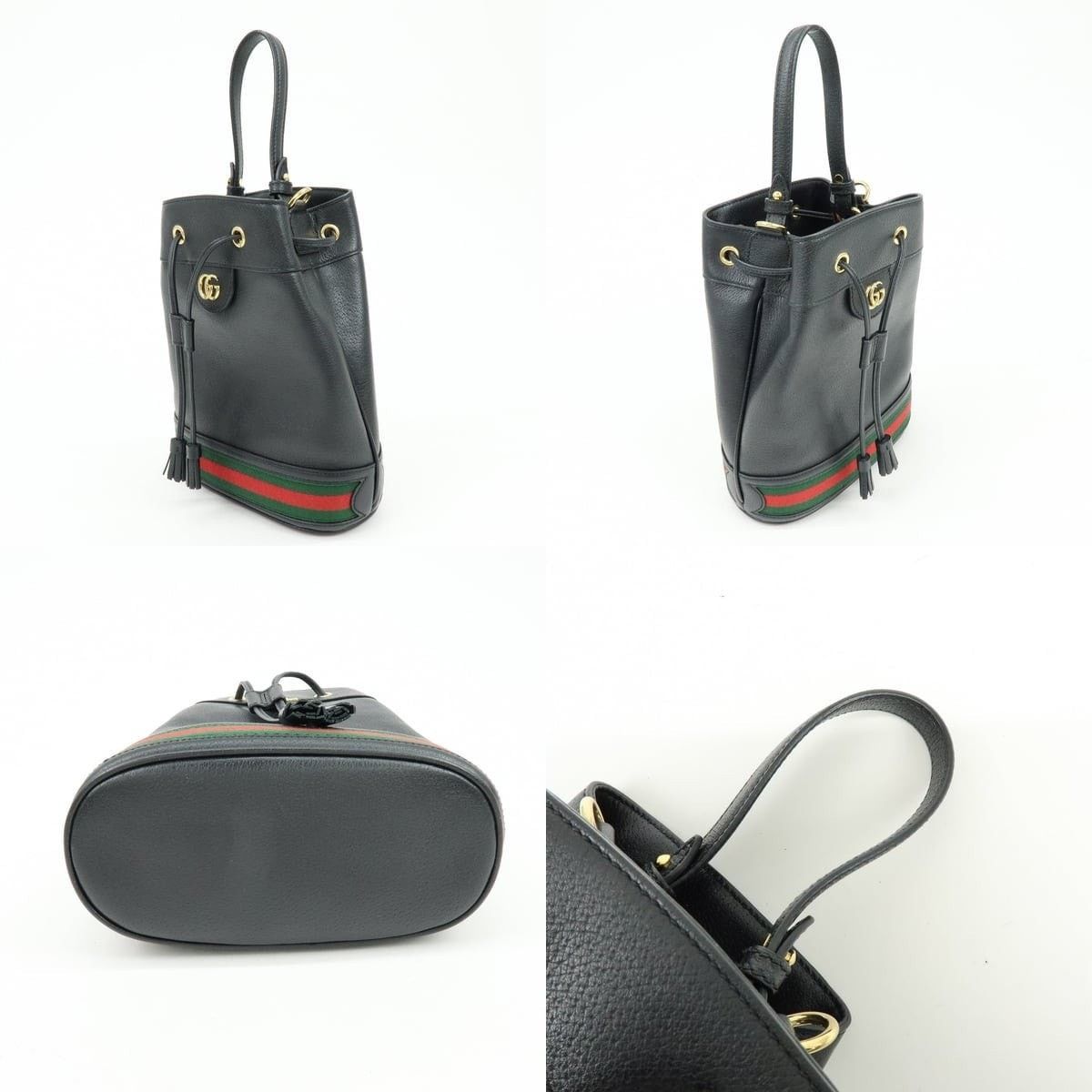 Gucci Gucci Ophidia GG Marmont Small Calfskin Bucket Bag Black Size ONE SIZE - 3 Thumbnail