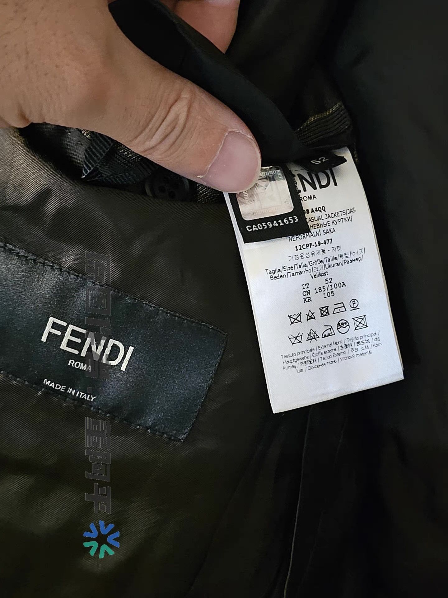 Fendi Fendi men's blazer with all-over FF print, Size 50R - 4 Thumbnail