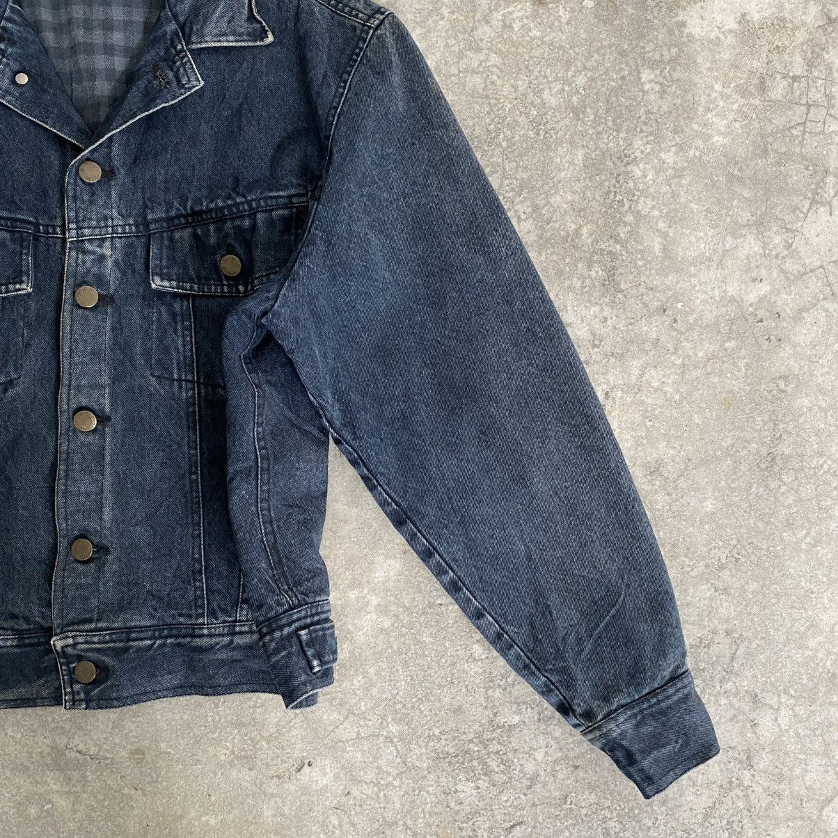 Marithe + Francois Girbaud 1980’s Vintage MFG Faded Black Lined Trucker Denim Jacket Size US M / EU 48-50 / 2 - 7 Thumbnail