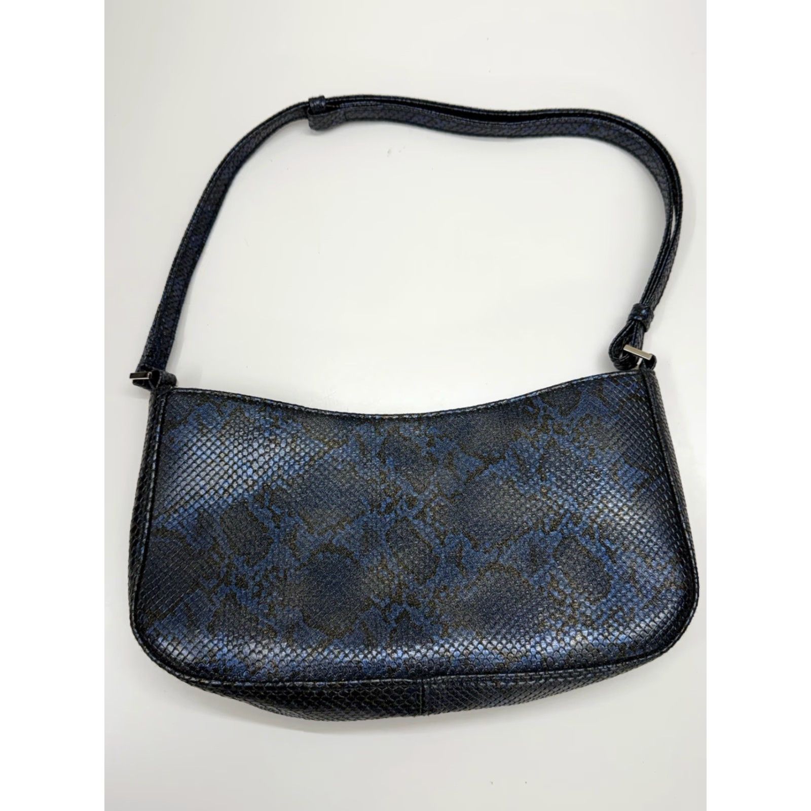 Express Express Womens Handbag Purse Blue Snakeskin Zip Shoulder Bag Size ONE SIZE - 4 Thumbnail