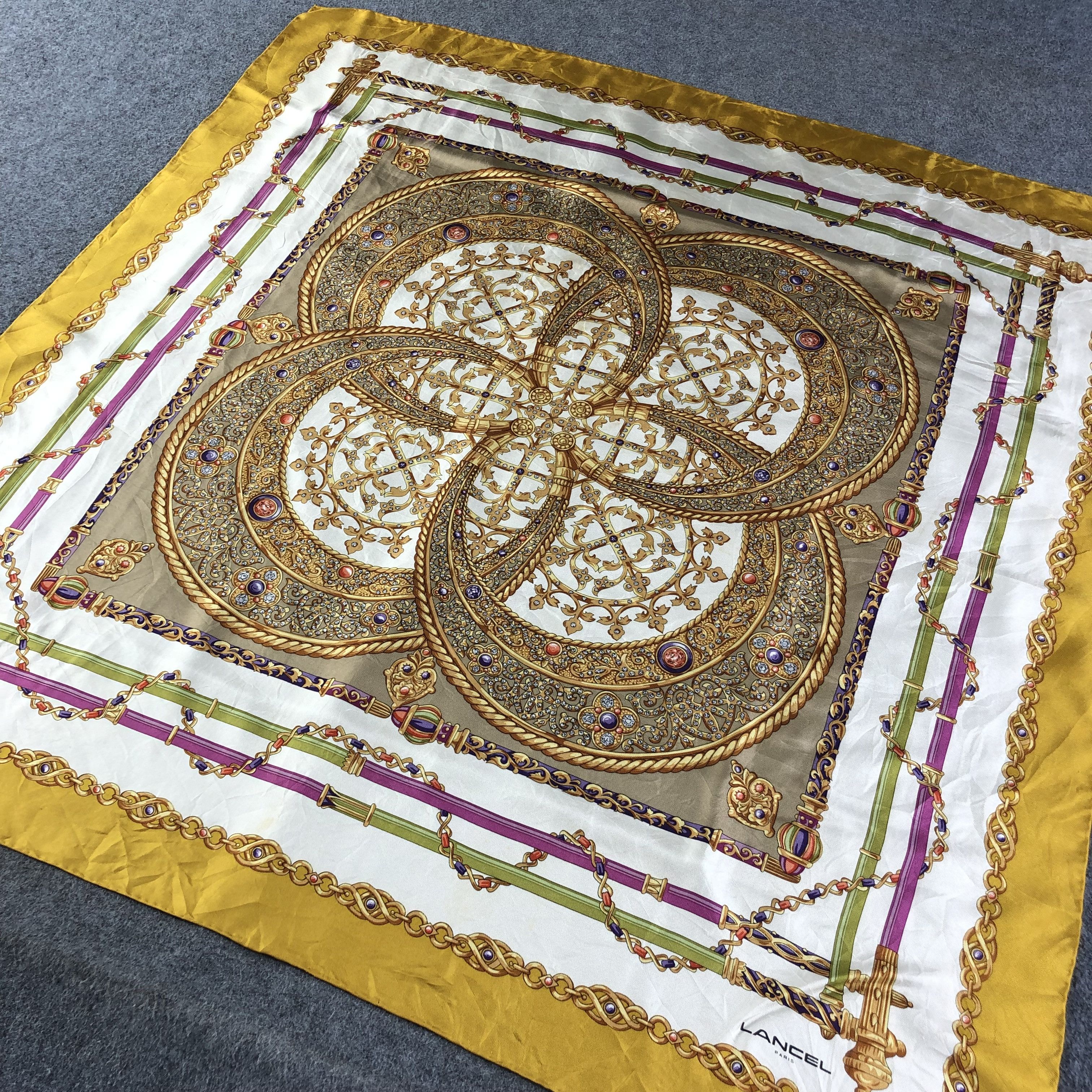 Lancel Vintage Lancel Baroque Silk Scarf M422 Size ONE SIZE - 2 Thumbnail