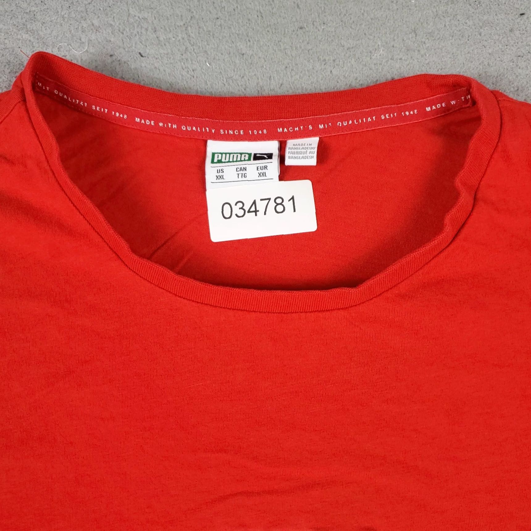 Puma PUMA T Shirt Mens 2XL Red Logo Short Sleeve Crew Neck Adult Casual Cotton Blend Modern Sports Mens Size US XXL / EU 58 / 5 - 3 Thumbnail