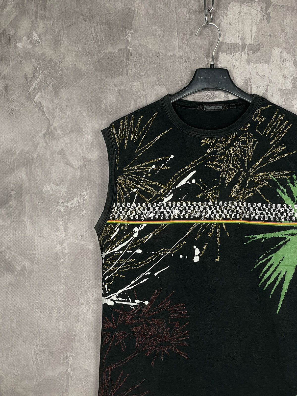 Quiksilver × Vintage Y2K Faded Tank Top Quiksilver Vintage Rasta Tee Streetwear Size US L / EU 52-54 / 3 - 3 Thumbnail