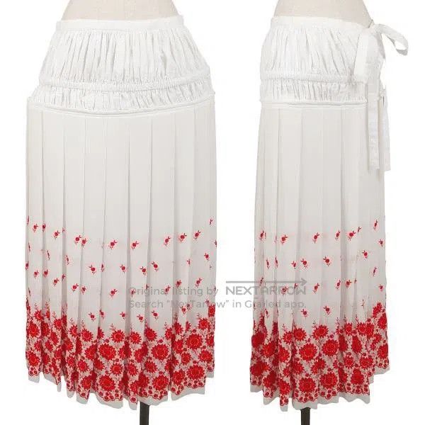 Comme des Garcons Comme Des Garcons size M White vintage floral design pleat Size 23" - 2 Thumbnail