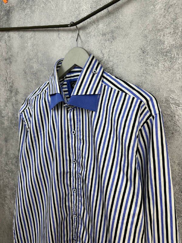 Other Claudio Lugli Slim Cut Striped Cotton Poplin Shirt Size US XL / EU 56 / 4 - 5 Thumbnail
