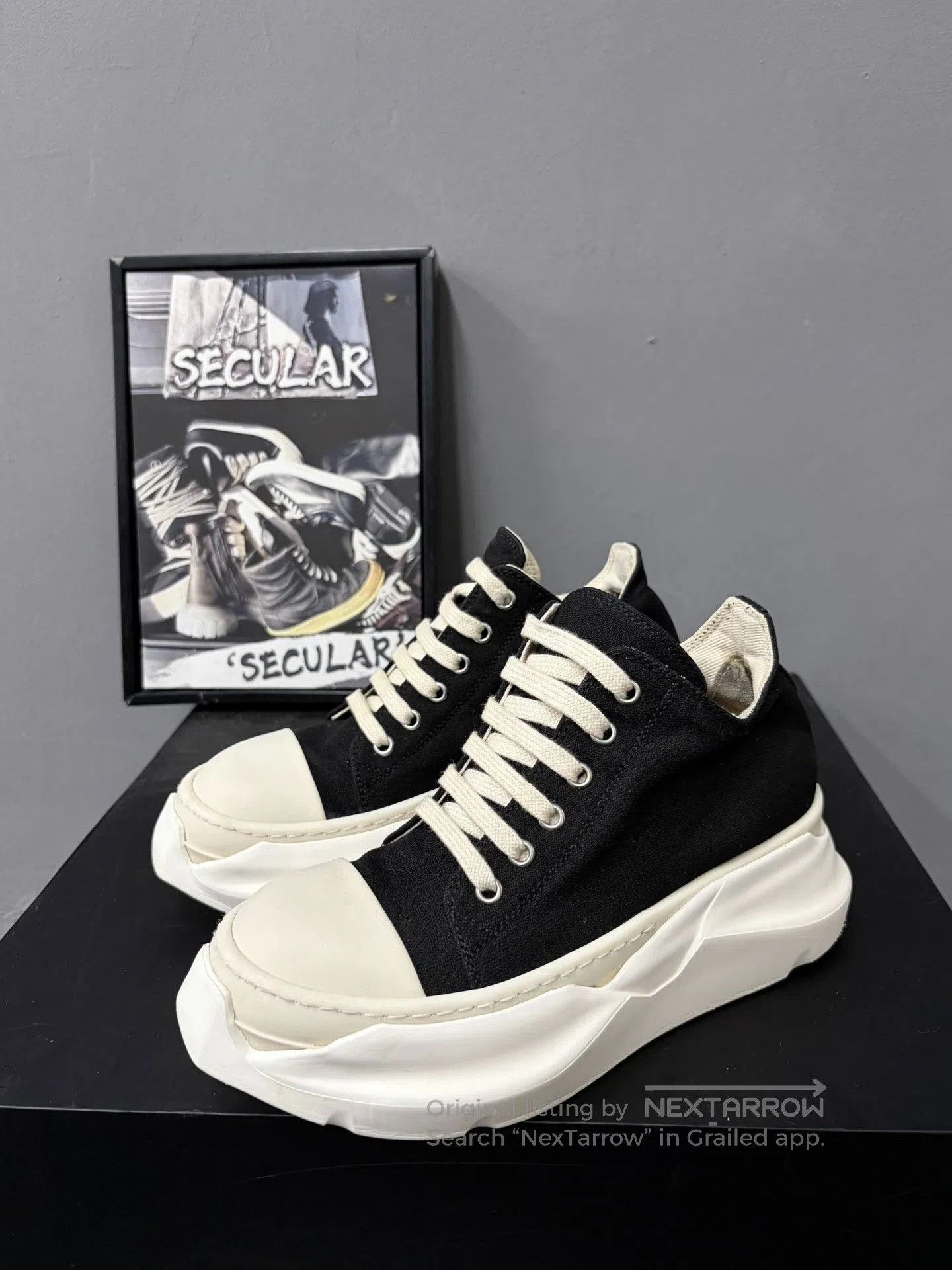 Rick Owens Rick Owens Classic Black White Low Top. Size US 5 / IT 35 - 3 Thumbnail