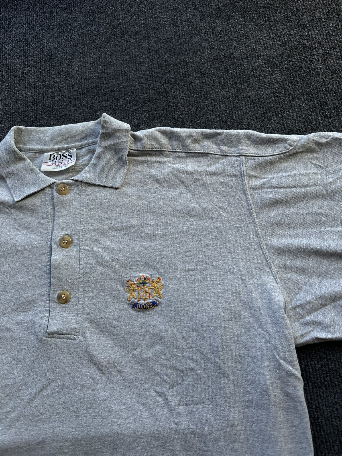 Hugo Boss 🚨 HUGO BOSS VINTAGE GRAY LONGSLEEVE POLO LUXURY RUGBY Size US M / EU 48-50 / 2 - 6 Thumbnail