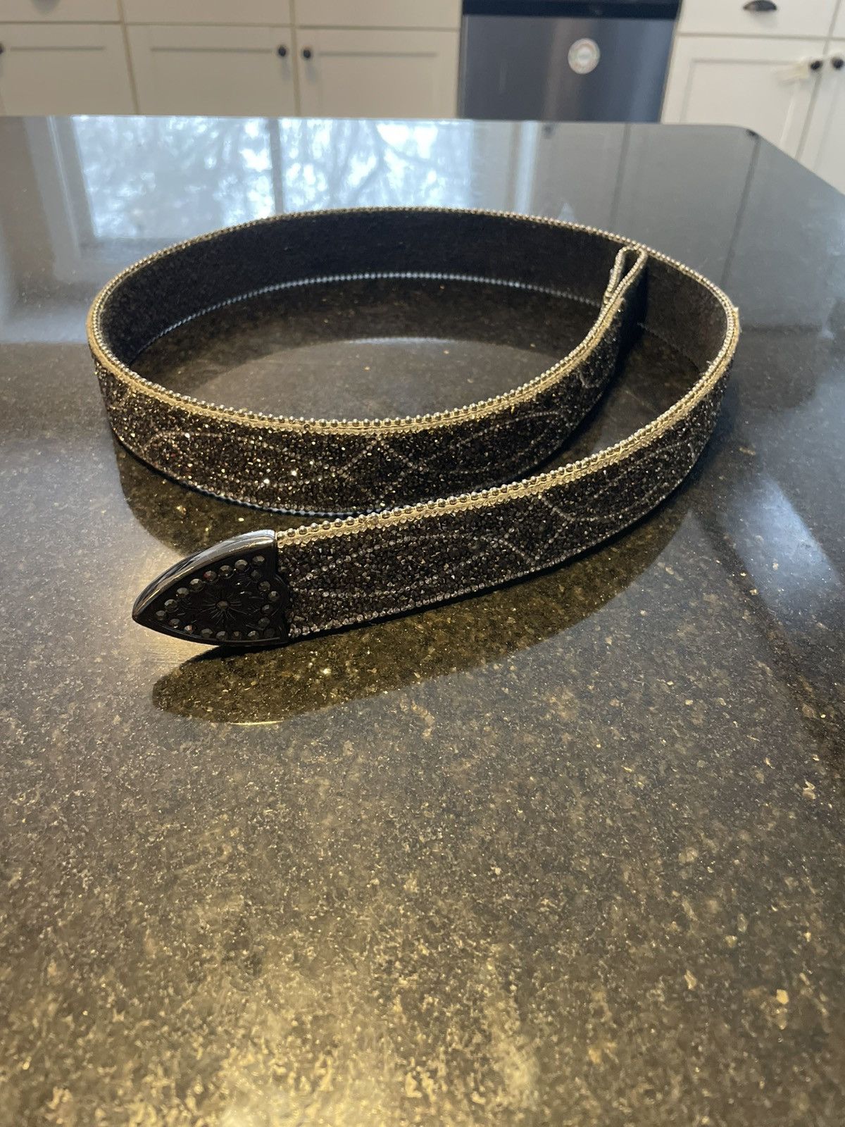 Cowboy Equipment Leather Western Rodeo Belt Rhinestones Size ONE SIZE - 2 Thumbnail