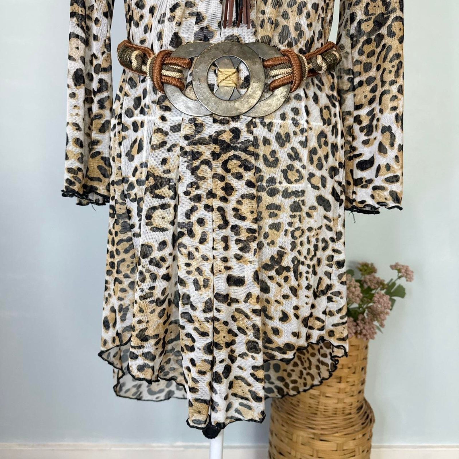 Other Stunning leopard print vintage 90s y2k mesh dress Size M / US 6-8 / IT 42-44 - 3 Thumbnail