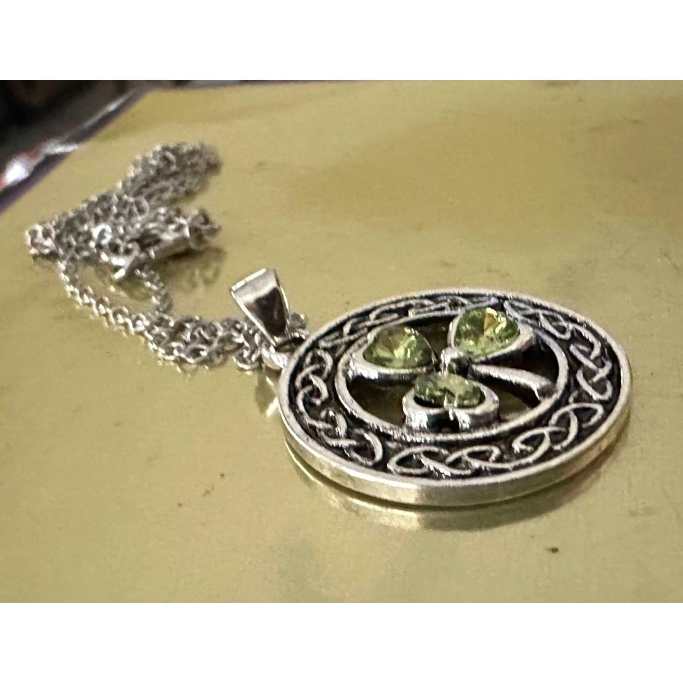 Handmade Shamrock Necklace New Celtic Knot Open Cut Design 18 in Chai Size ONE SIZE - 7 Thumbnail