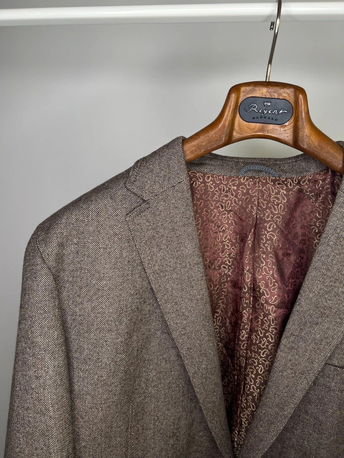 Other MARIO BARUTTI Wool Tweed Light Brown Men's Jacket Blazer Size 48R - 4 Thumbnail