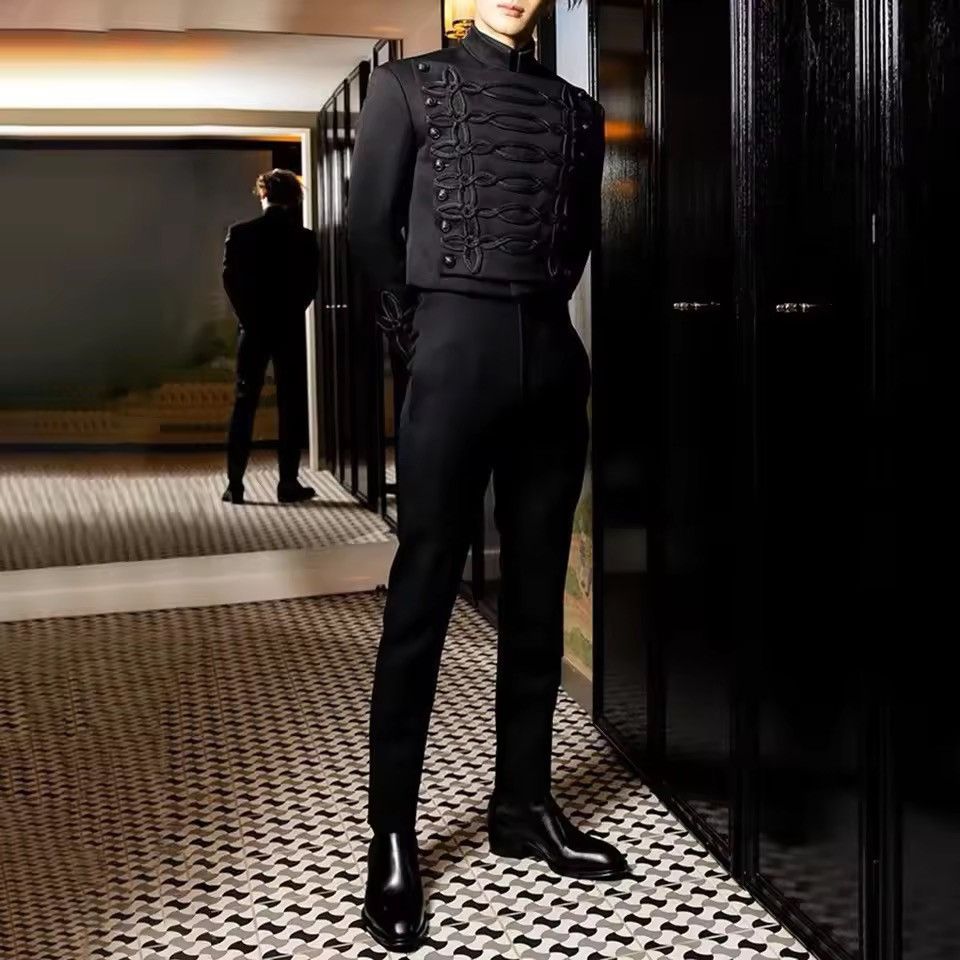 Japanese Brand Black Military-Inspired Jacket | Unique Knot Detail Size US XL / EU 56 / 4 - 7 Thumbnail