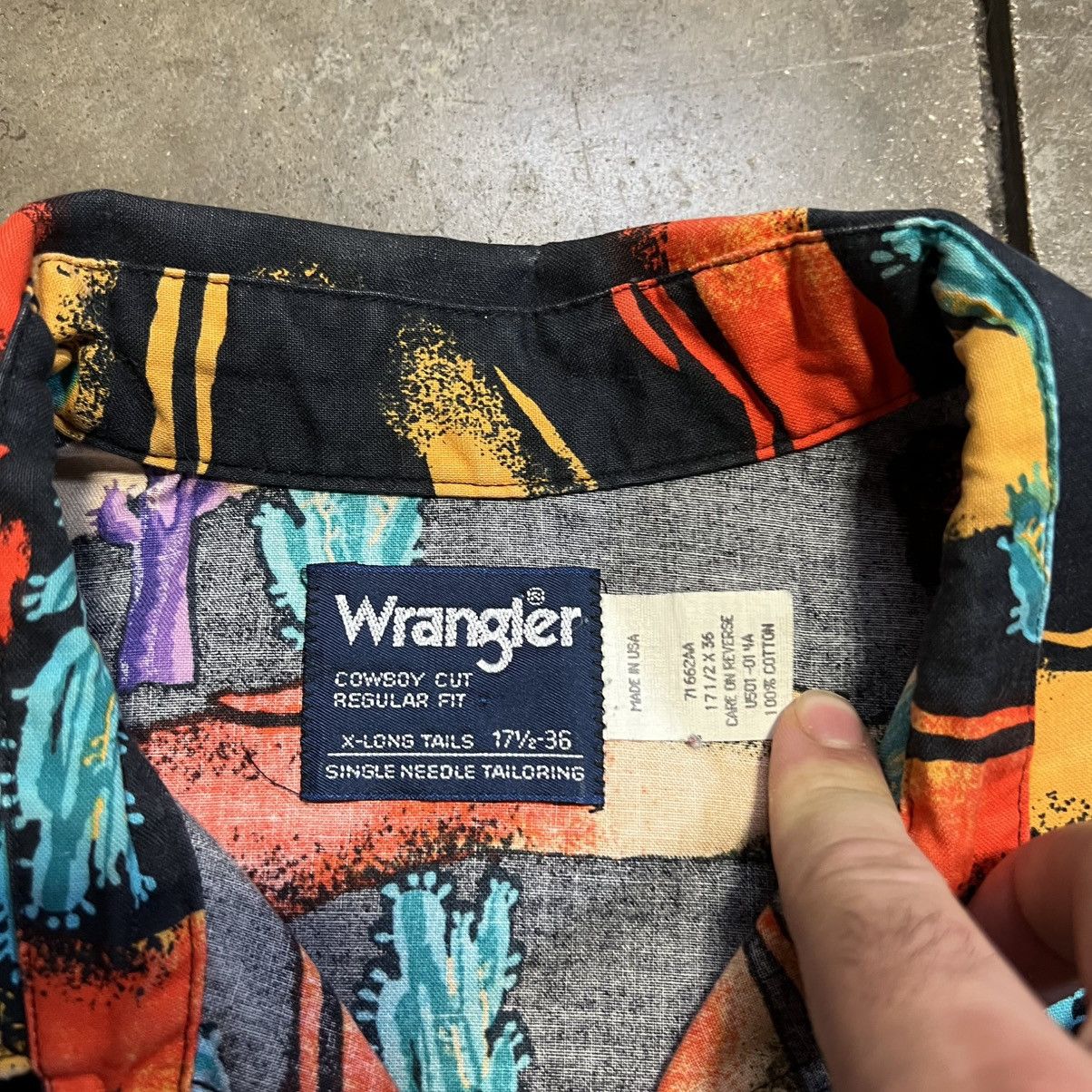 Wrangler Vintage Wrangler Brushpopper Button Up Shirt Western Cactus Size US XL / EU 56 / 4 - 10 Thumbnail