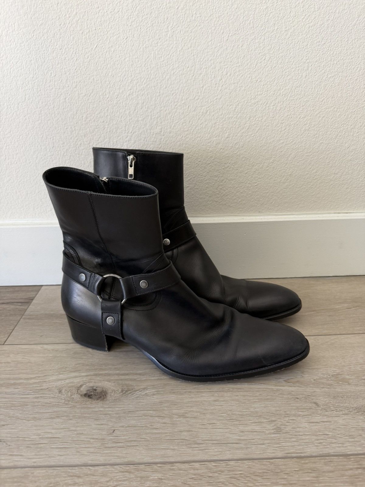 Saint Laurent Paris Leather Harness Wyatt Boots 48 Size US 15 / EU 48 - 1 Thumbnail