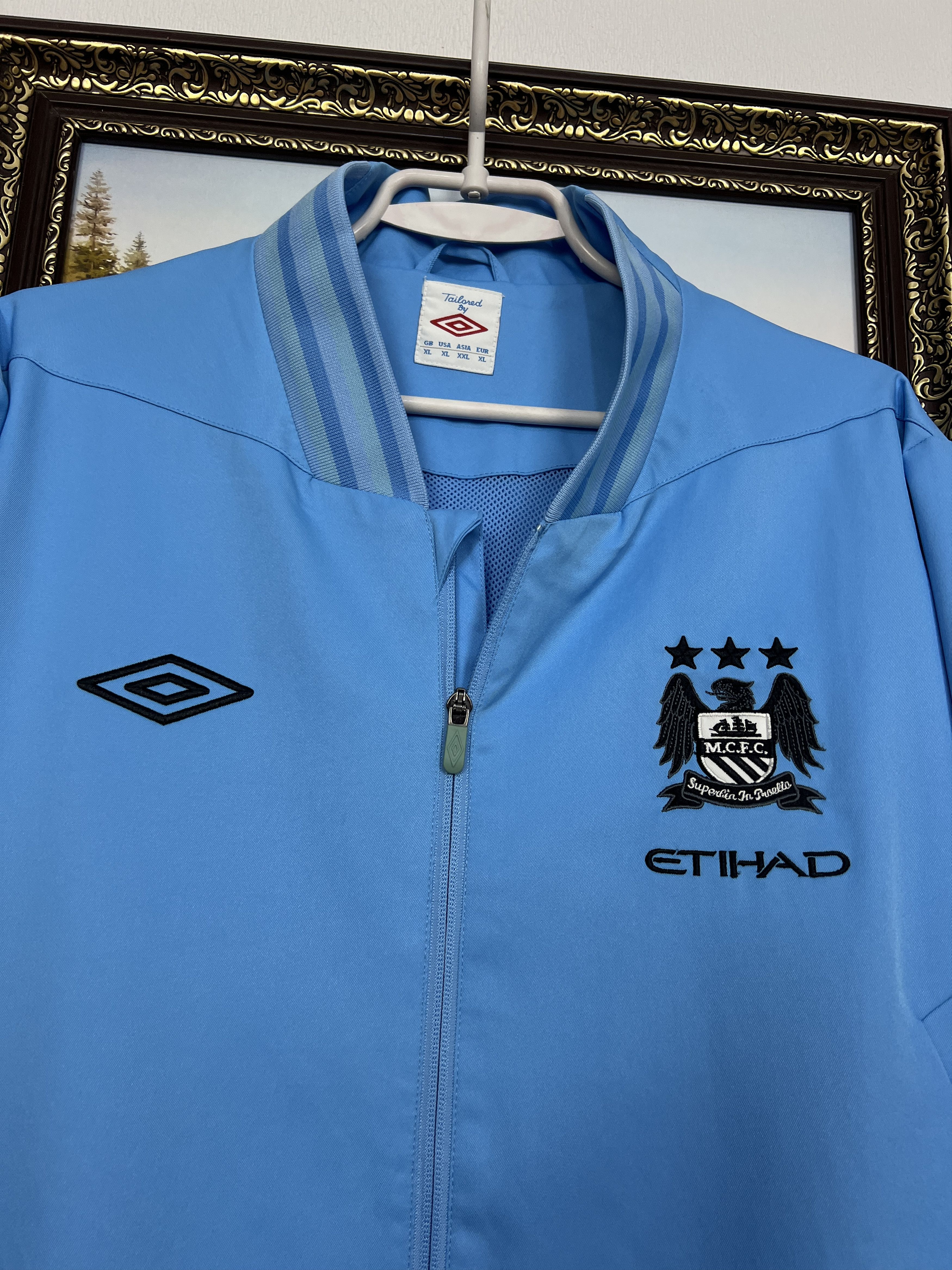 Umbro Vintage Manchester City Football Jacket Soccer Track Top Size US XL / EU 56 / 4 - 3 Thumbnail