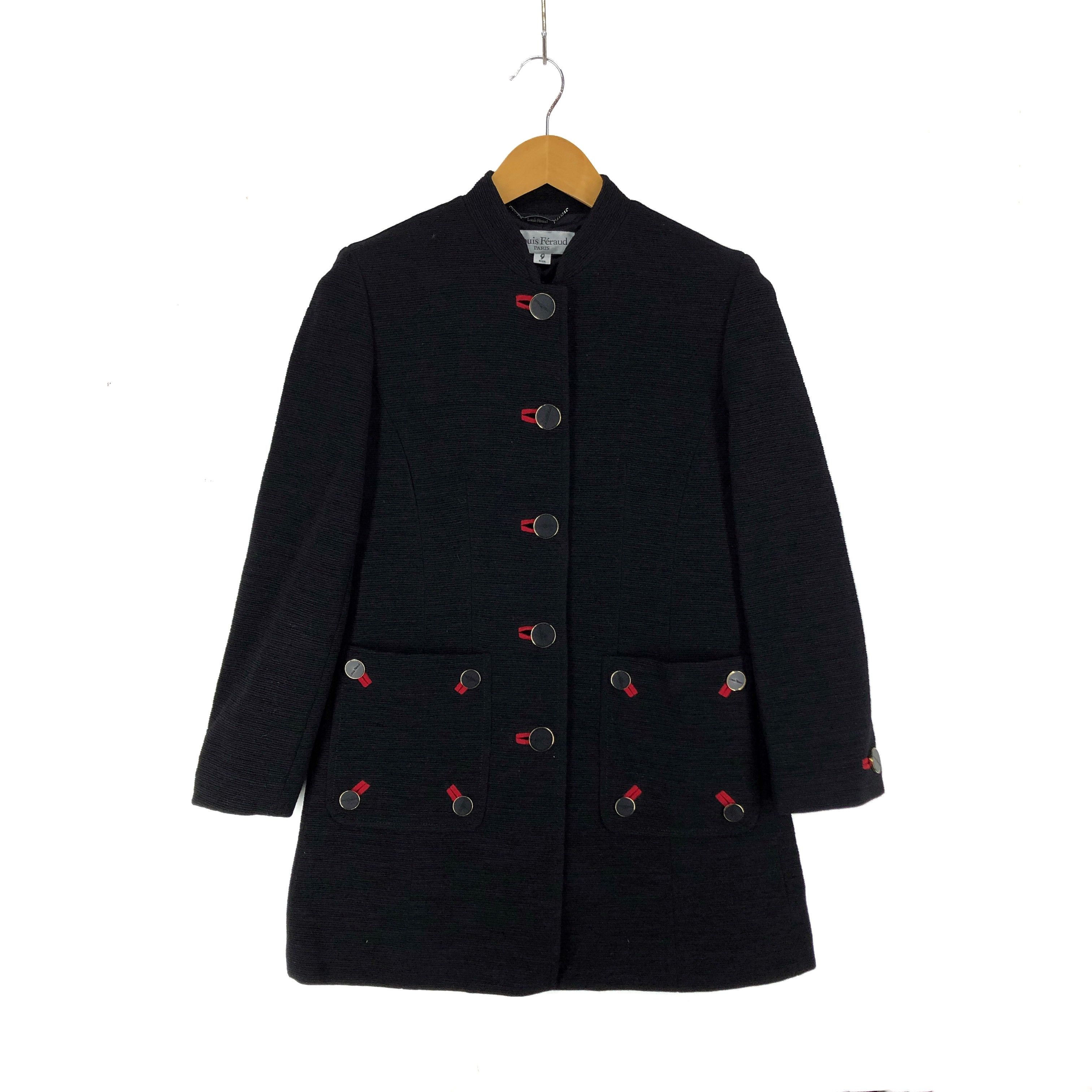 image of Louis Feraud Overcoat Long Jacket 2139-73 in Black, Women's (Size Small)