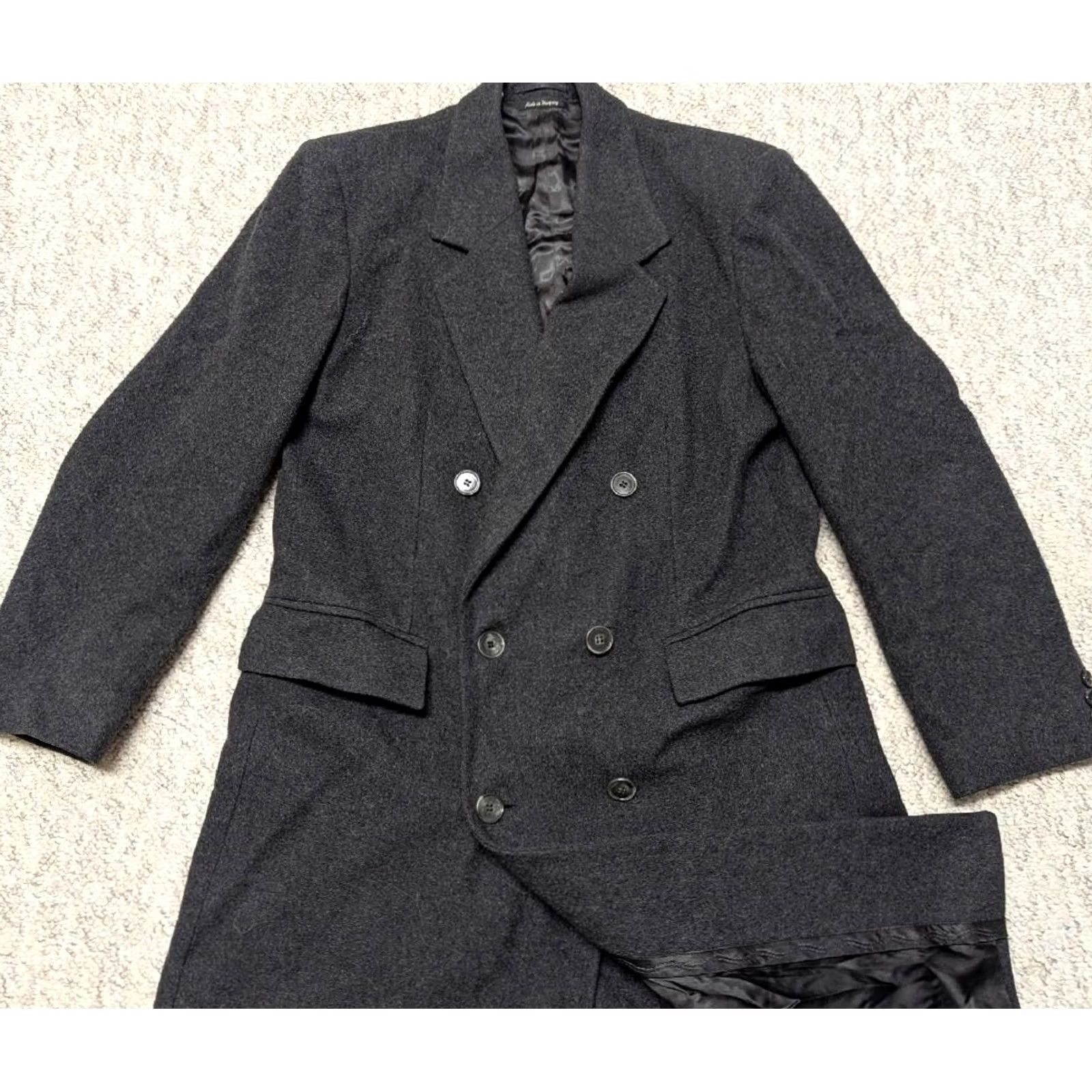 Stafford VINTAGE Stafford Overcoat Wool Black 40R Long Double Breasted Coat Mens XS? Size US M / EU 48-50 / 2 - 3 Thumbnail
