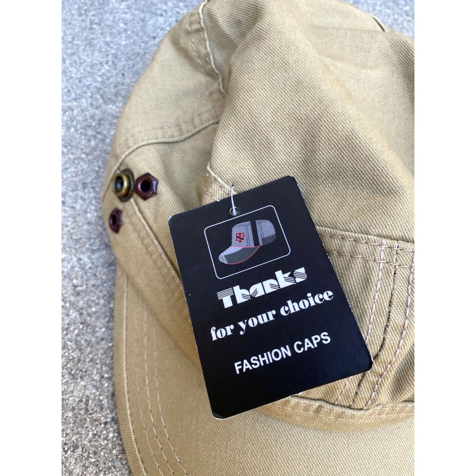 J Brand TN Caps UPRAN STREET Men's Military Khaki Cap Hat One Size Beige OS Brand New Mens Hat Size ONE SIZE - 4 Thumbnail