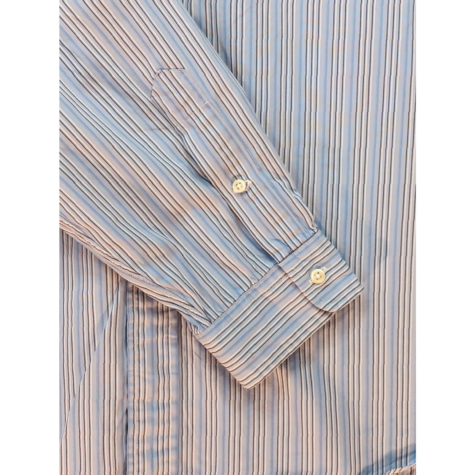 Ralph Lauren Ralph Lauren Button Down Shirt Mens 2XL Blue Stripe Dress Shirt Blue Pony Logo Size 48R - 7 Thumbnail