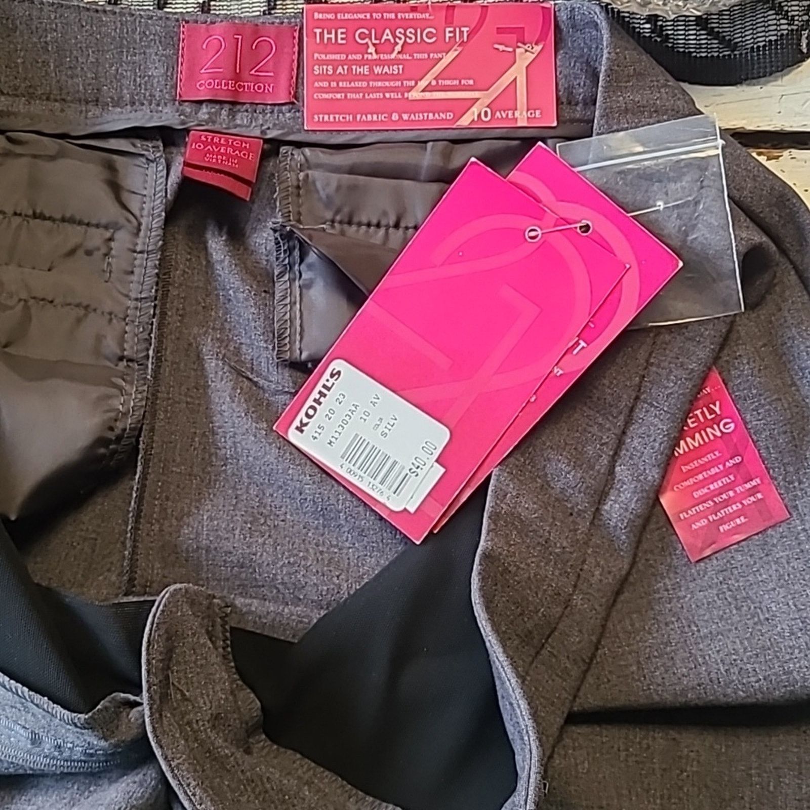 Other NEW women's 10 dark gray dressy pants trousers Size 32" / US 10 / IT 46 - 3 Thumbnail