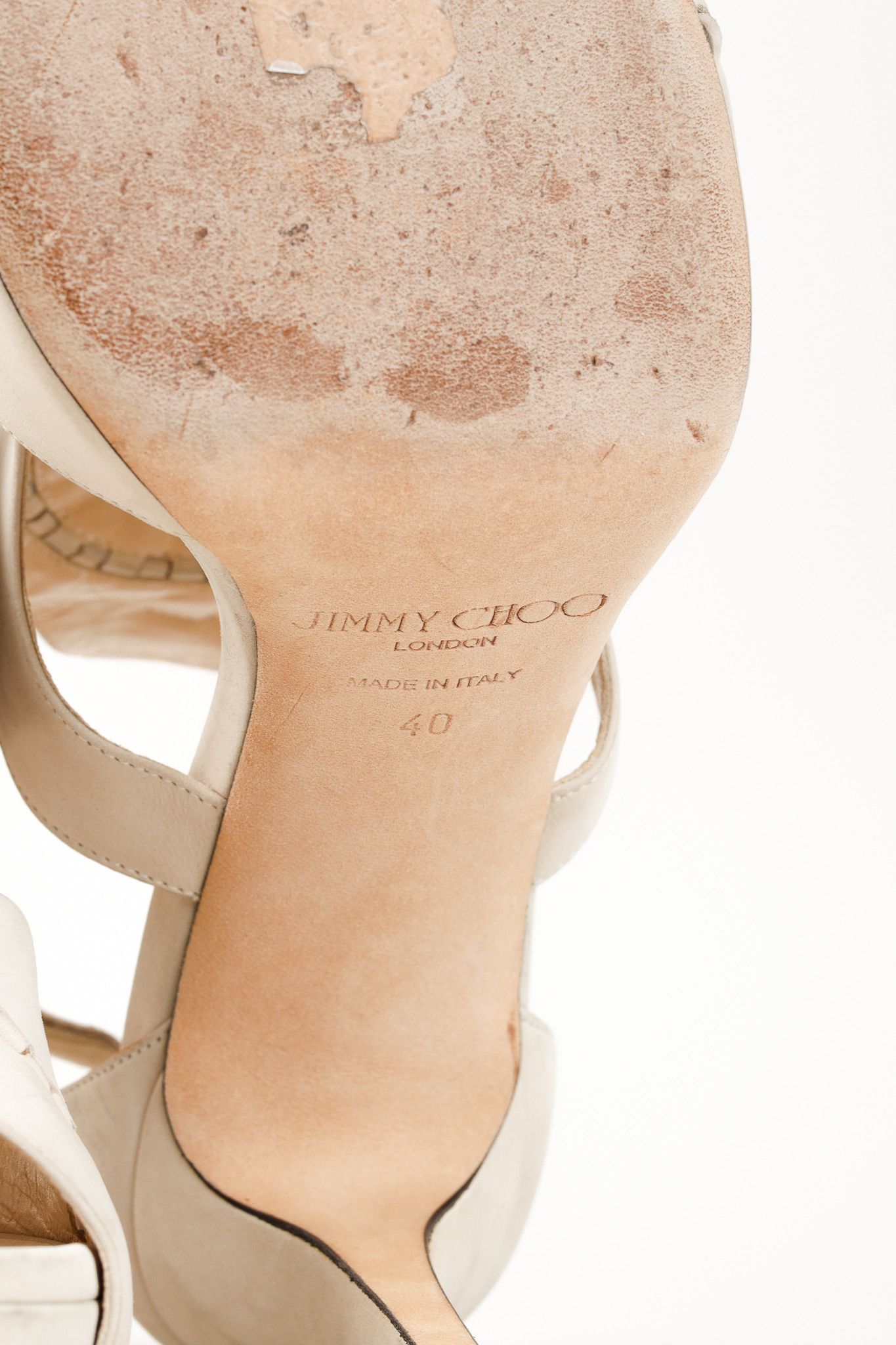 Jimmy Choo Jimmy Choo Tinsay Cream Nubuck-Leather Cutout Sandals Size US 9.5 / IT 39.5 - 6 Thumbnail
