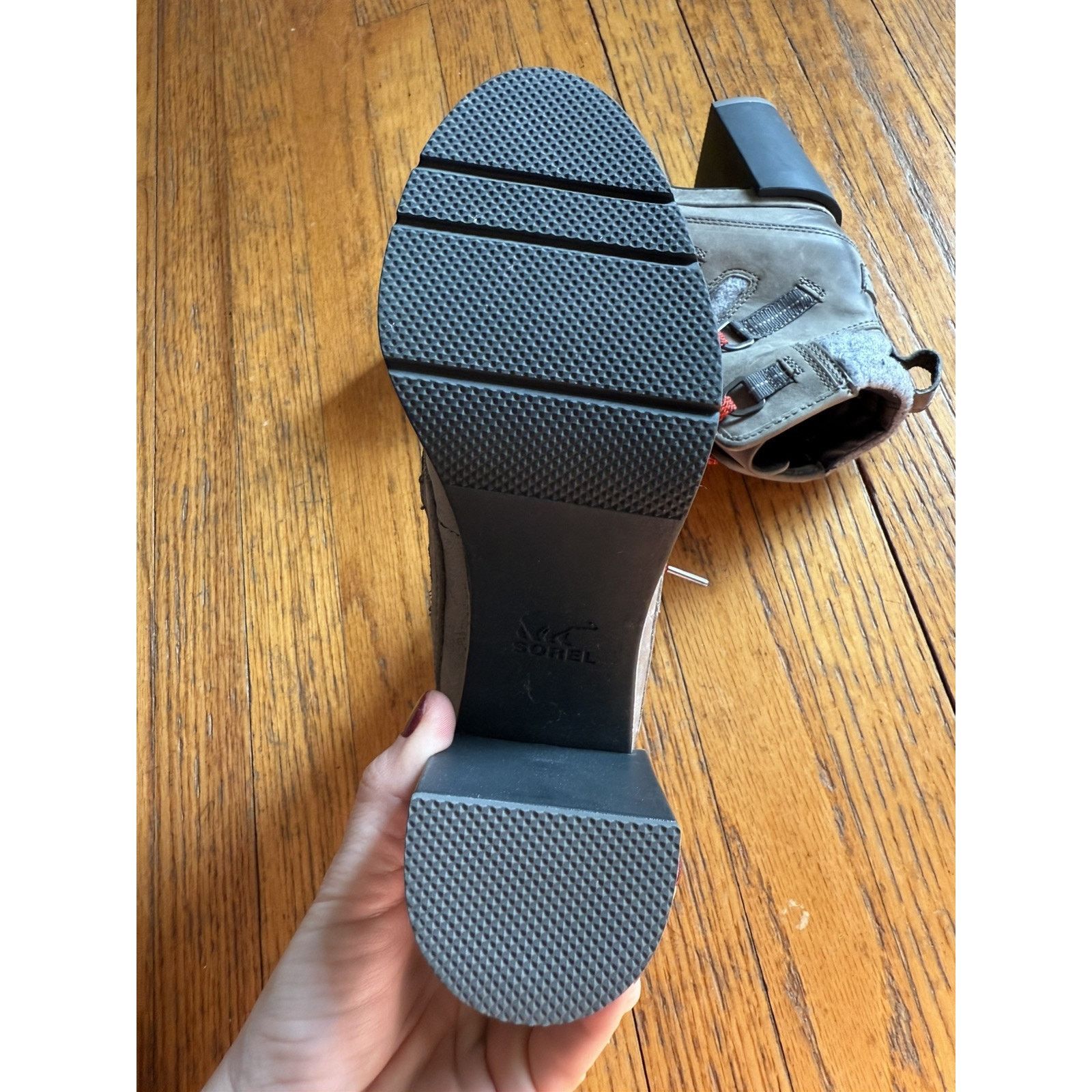 SOREL Sorel Blake Lace Up Booties Chunky Heel Leather Gray Size 7 Size US 7 / IT 37 - 7 Thumbnail