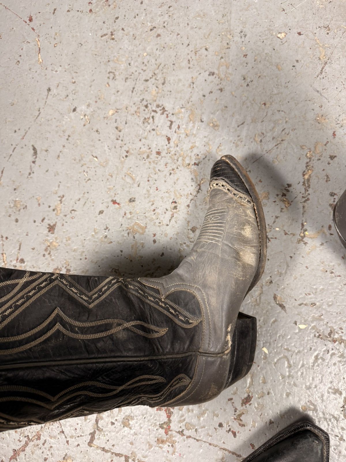 Tony Lama 90s Vintage Tony Lama Black Lizard Toe Cowboy Boots Size US 8 / EU 41 - 10 Thumbnail