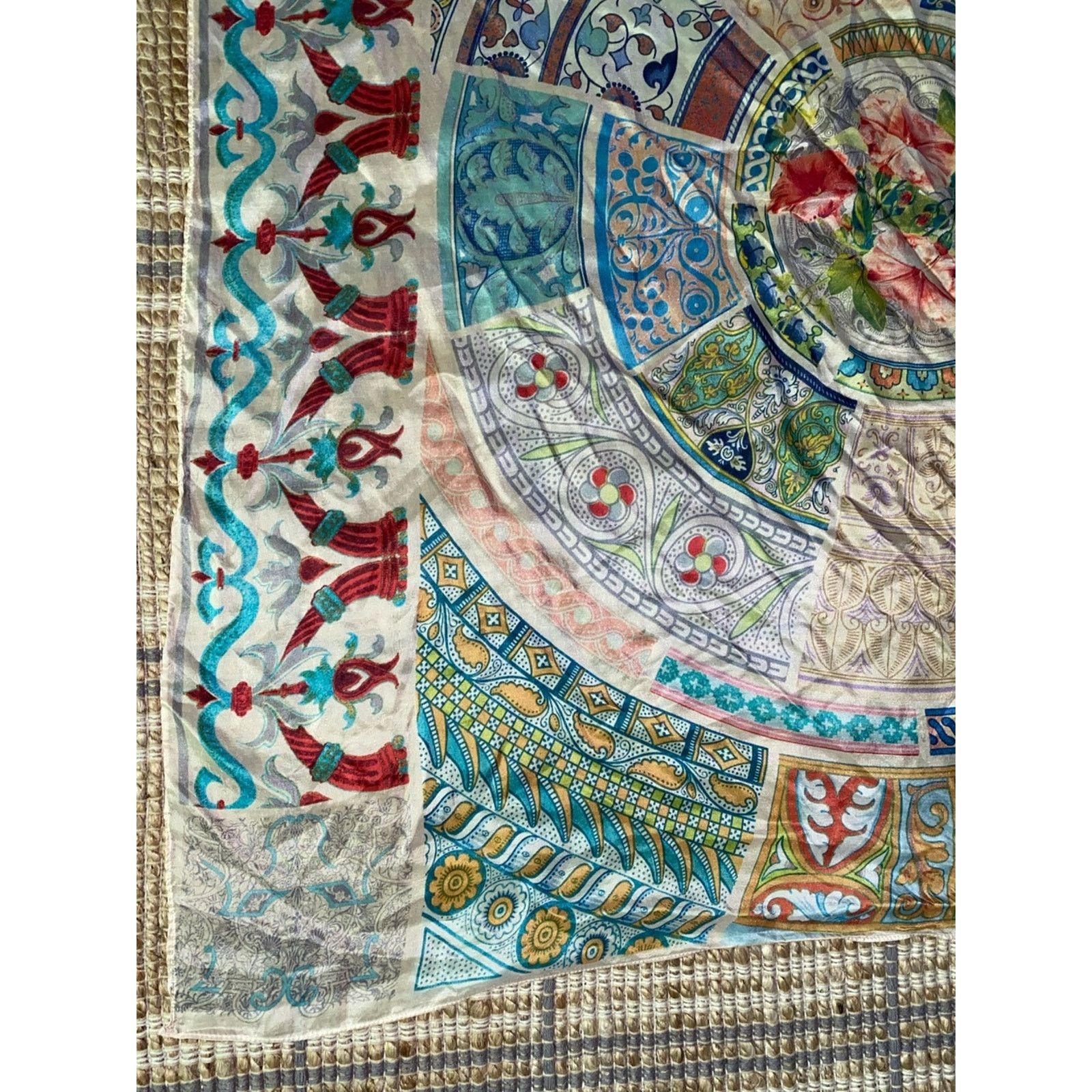 Johnny Was Johnny Was $160 Celestin Large Silk 43” Square Scarf EUC Size ONE SIZE - 6 Thumbnail