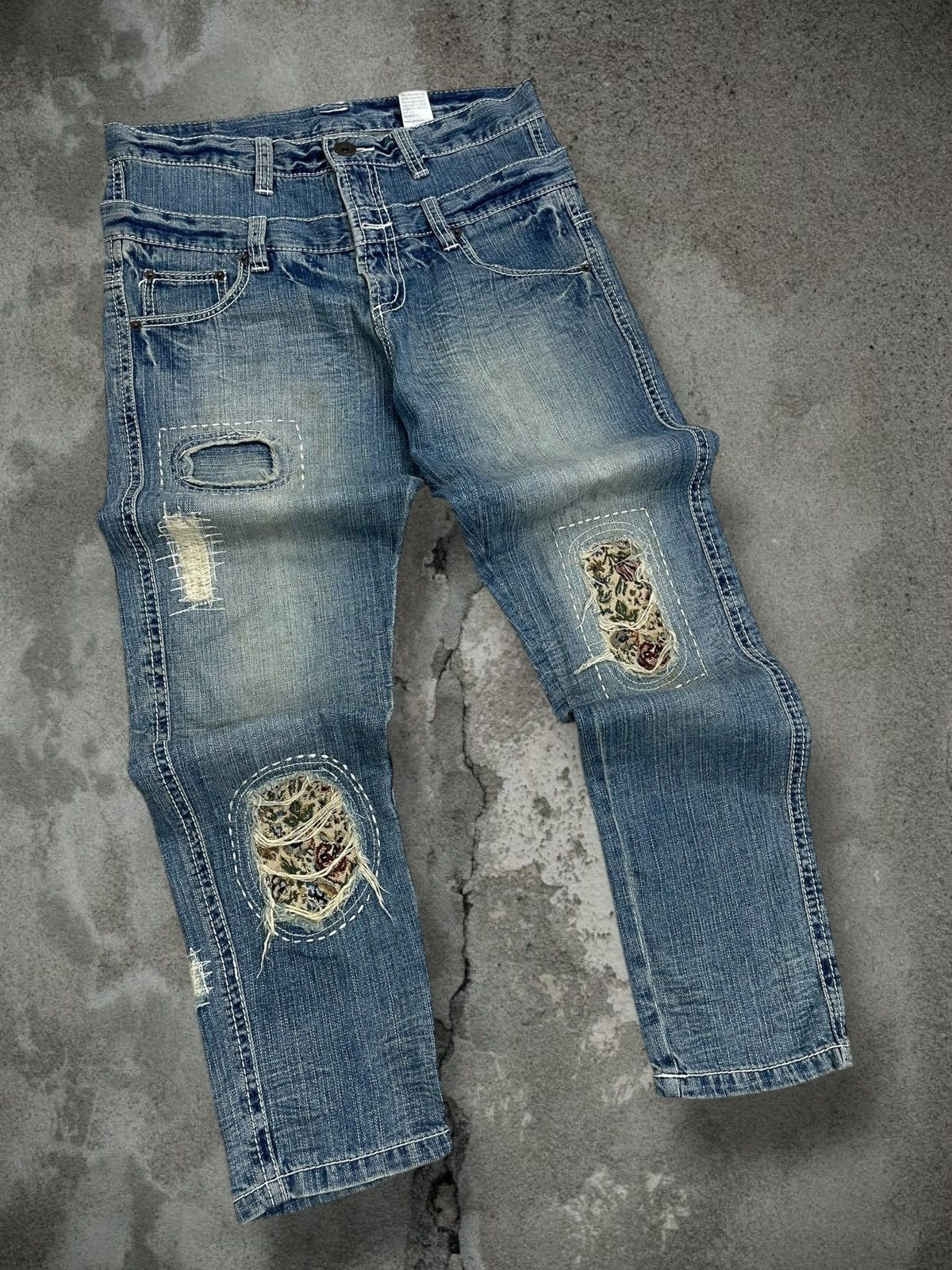 Hysteric Glamour Vintage Japan Drabito Stitch Double Waist Distressed Denim Size US 32 / EU 48 - 2 Thumbnail